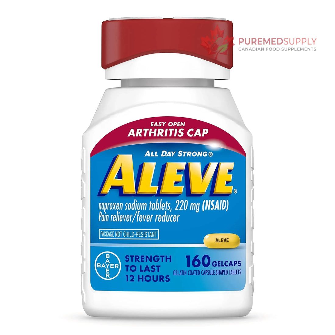 Aleve Gelcaps with Easy Open Arthritis Cap, Naproxen Sodium, Medication for Arthritis Pain, 160 Count Aleve buy supplements canada