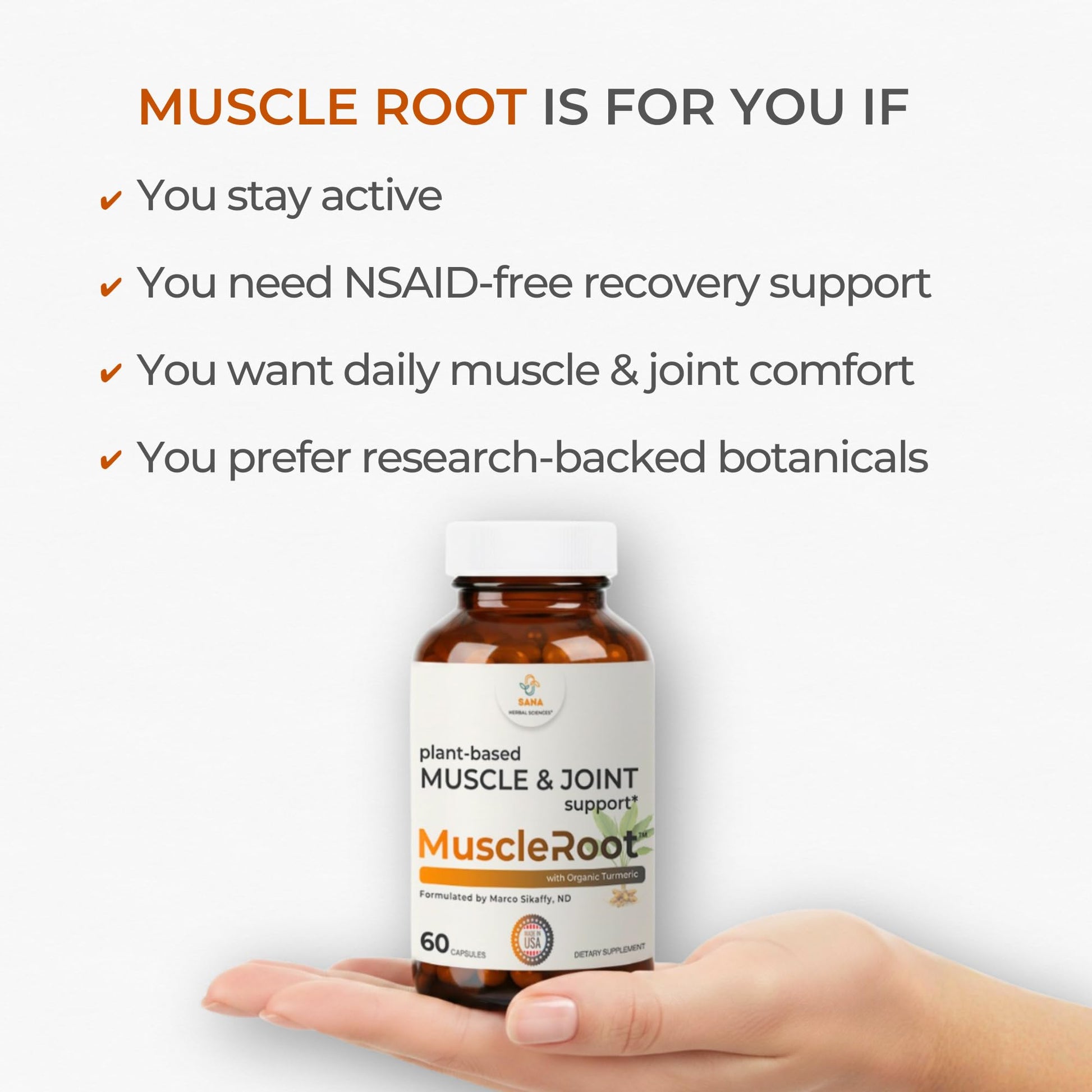 Muscle & Joint Support Supplement – Botanical Formula for Healthy Inflammatory Response | 6 Research-Backed Botanicals | Organic Turmeric | 60 Capsules | Sana Herbal Sana Herbal Sciences buy supplements canada