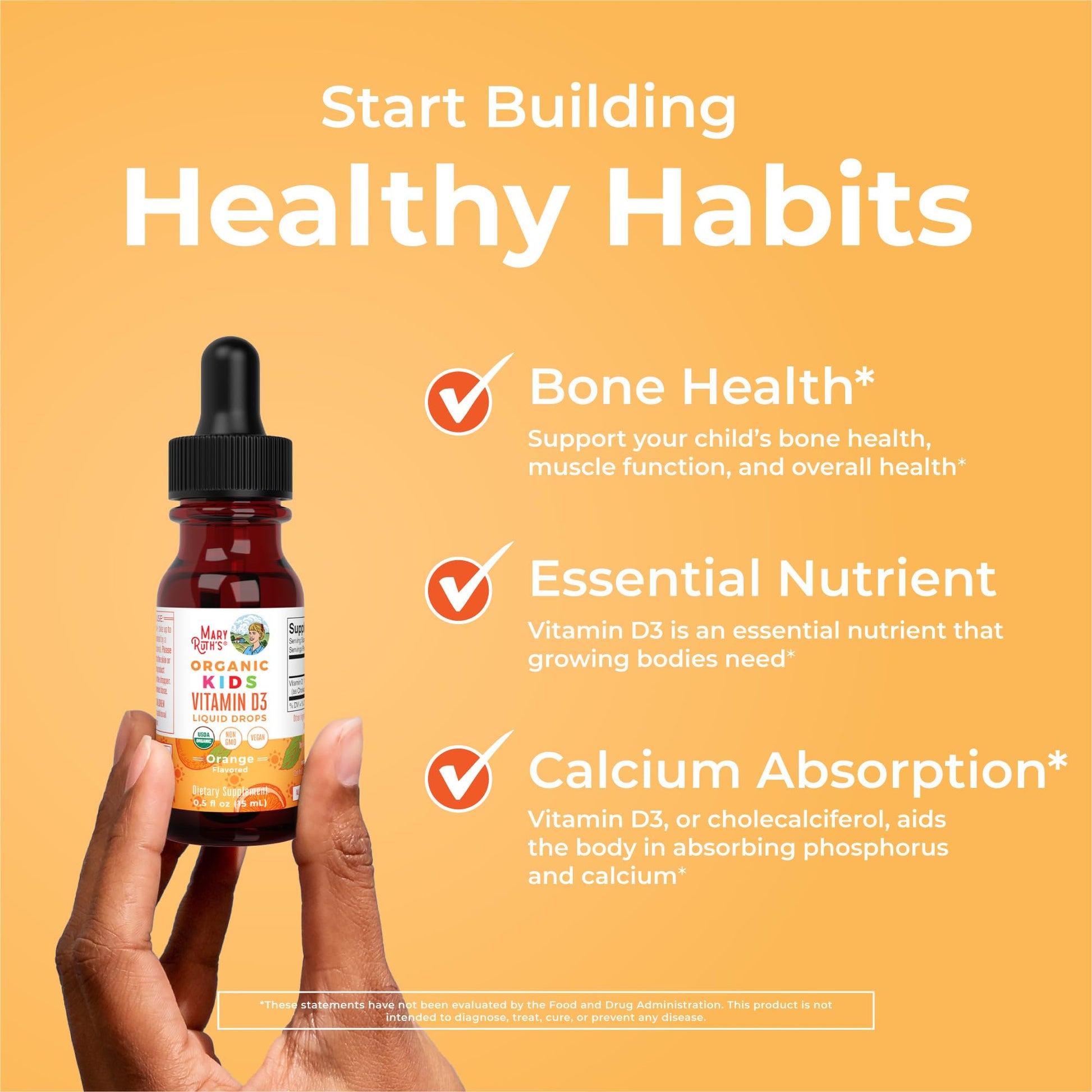MaryRuth Organics USDA Organic Vitamin D3 Liquid Drops for Kids | 640 IU Vitamin D3 Per Serving | Kids Immune Support & Bone Health Supplement | Formulated for Ages 4-13 | 0.5oz | 30 Servings MARYRUTH'S buy supplements canada