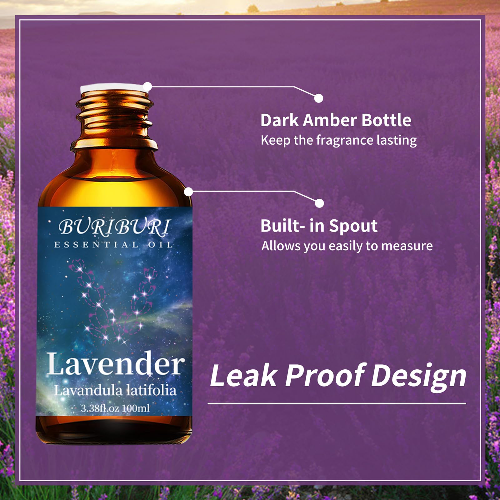 BURIBURI Lavender Essential Oil 100ML, 100% Pure Undiluted, Natural, Organic Aromatherapy Oil Lavender Oils BURIBURI buy supplements canada