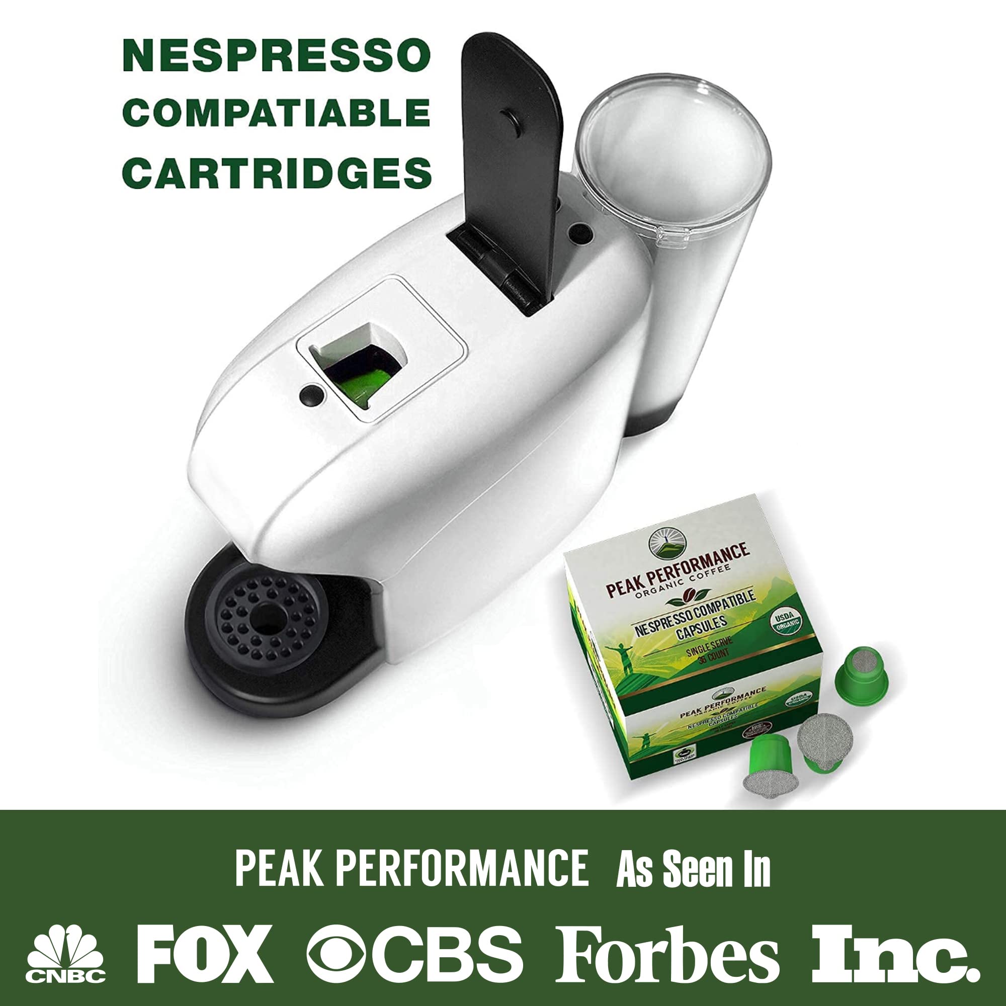 Peak Performance Organic Capsules for Nespresso Machines - Fair Trade, Low Acid, Organic Espresso Coffee Pods (36 Count) Compatible with All Nespresso Capsule Brewers - Medium Roast Single Serve Pod Peak Performance buy supplements canada