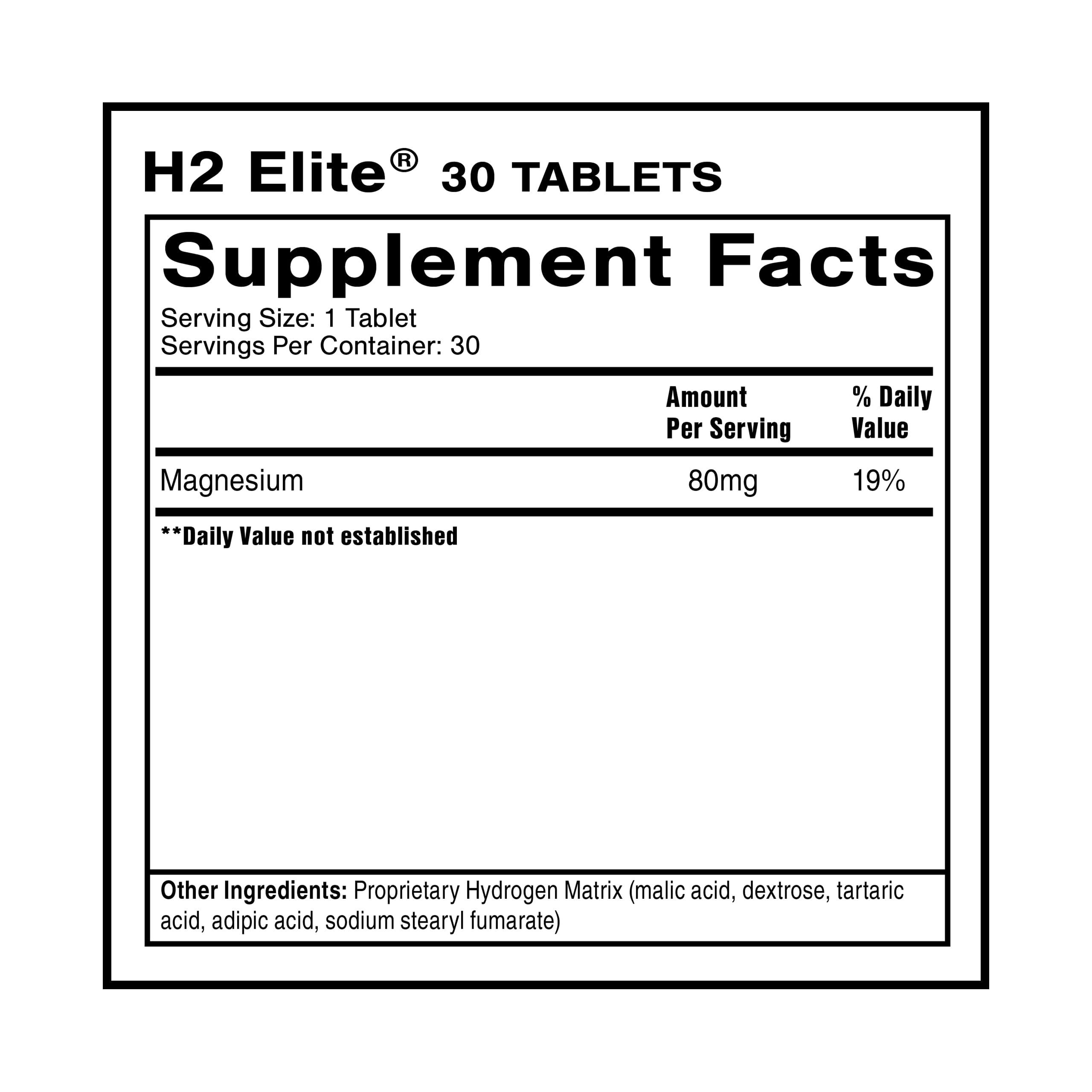 Quicksilver Scientific H2 Elite - Molecular Hydrogen for Energy + Metabolism Support, Water Tablets Perfect for Open Containers - Magnesium Malate Drink Additive (30 Molecular Hydrogen Tablets) Quicksilver Scientific buy supplements canada