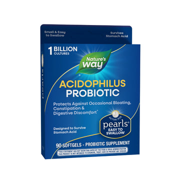 Probiotic Pearls Acidophilus Once Daily Probiotic Supplement, 1 Billion Live Cultures, Survives Stomach Acid, No Refrigeration, 90 Softgels Nature's Way buy supplements canada