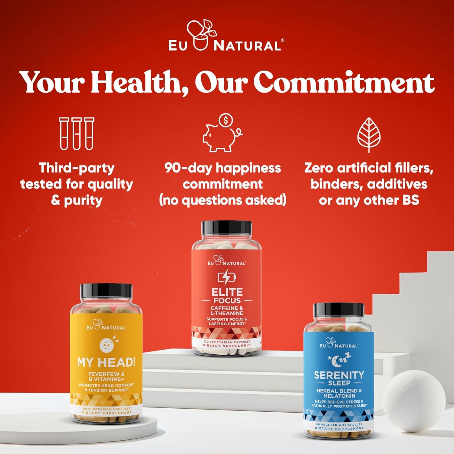 Eu Natural Elite Caffeine Pills with L-Theanine - 100mg Caffeine + 200mg L-Theanine - Jitter-Free Focused Energy & Clean Nootropic Stack - 240 Soft Capsules Eu Natural buy supplements canada