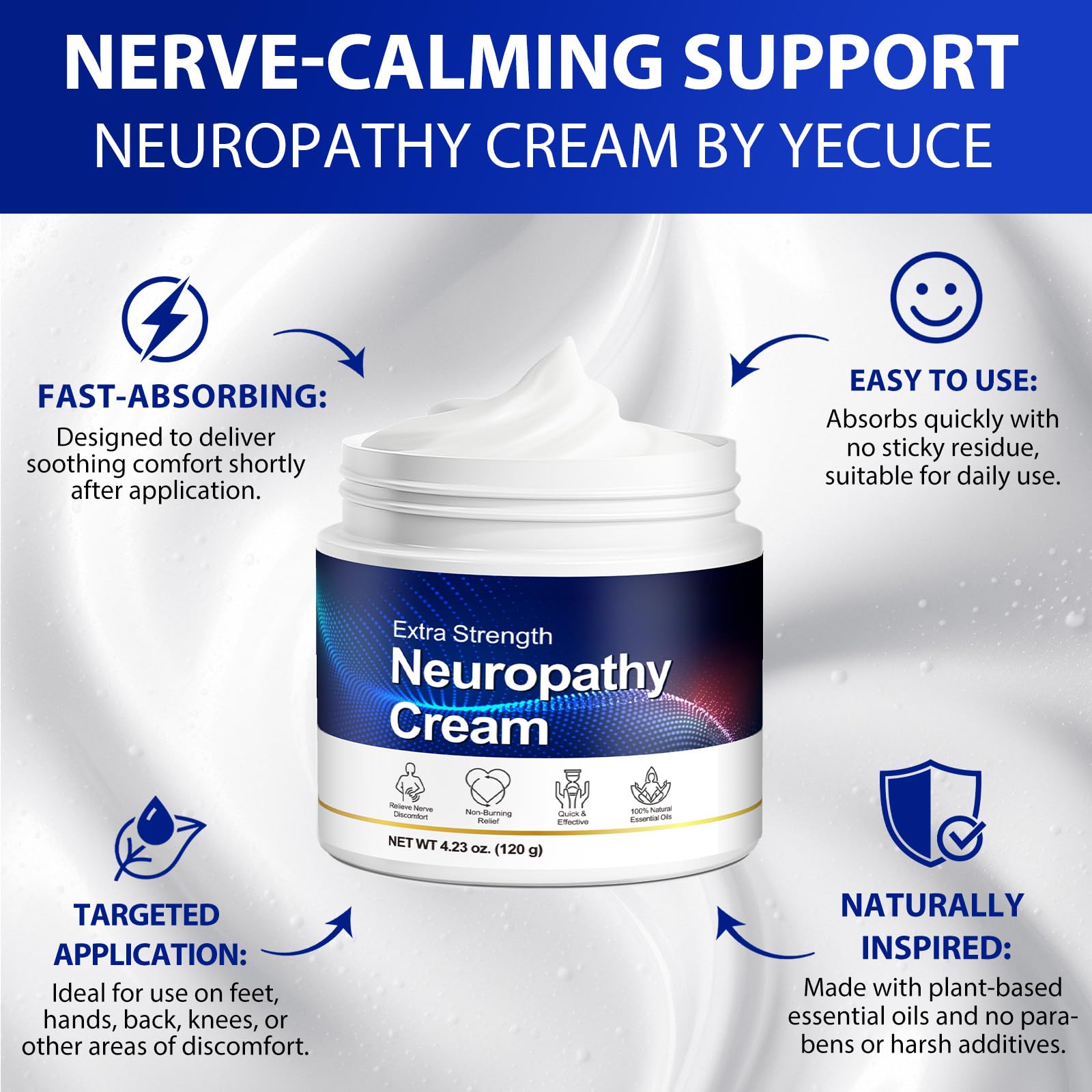Neuropathy Cream for Feet, Legs & Hands – Lightweight, Plant-Based Formula with Cooling Comfort, 120g CFXYHNOX buy supplements canada