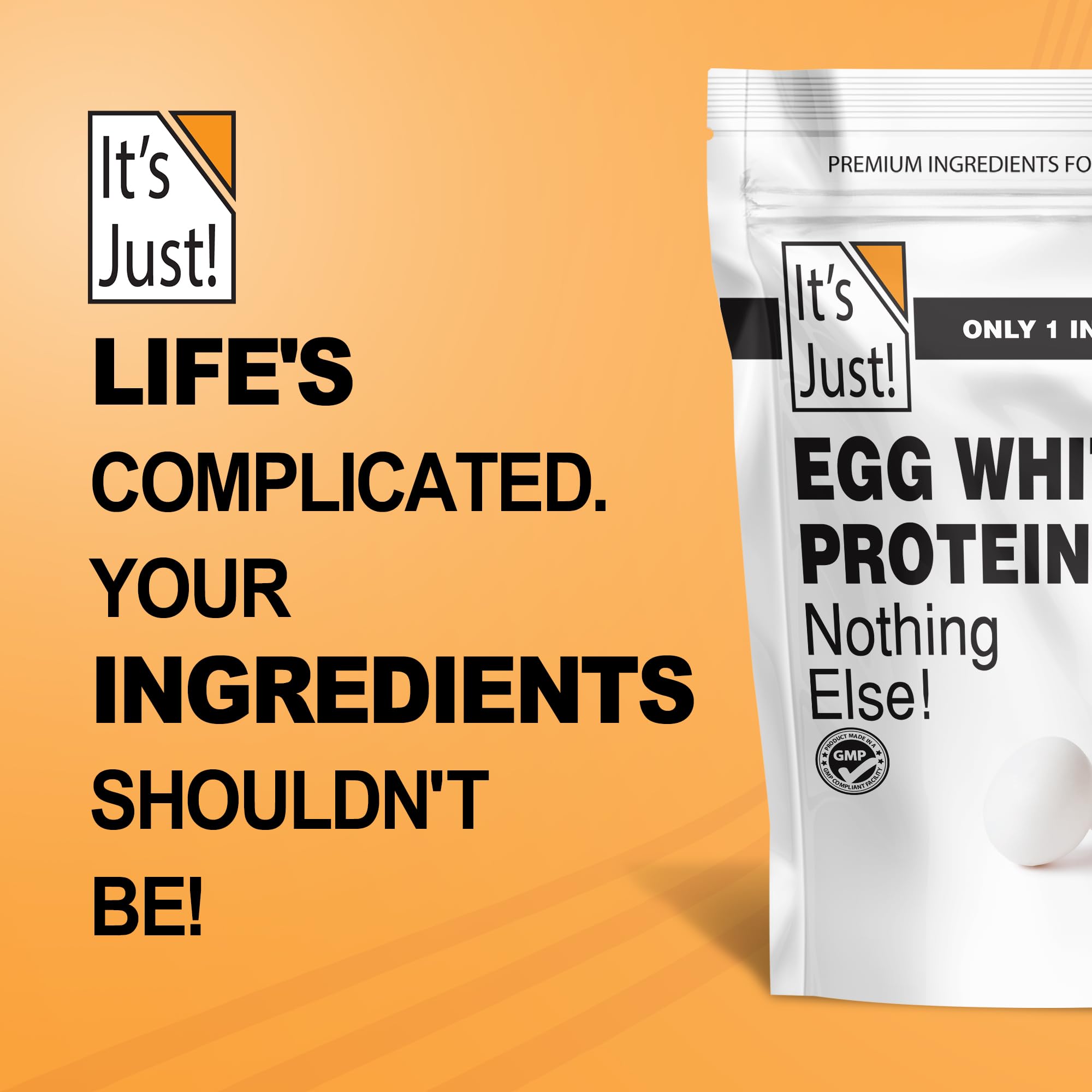 It's Just! - Egg White Protein Powder, Made in USA from Cage-Free Eggs, Dried Egg Whites (Unflavored, 8oz) It's Just! buy supplements canada