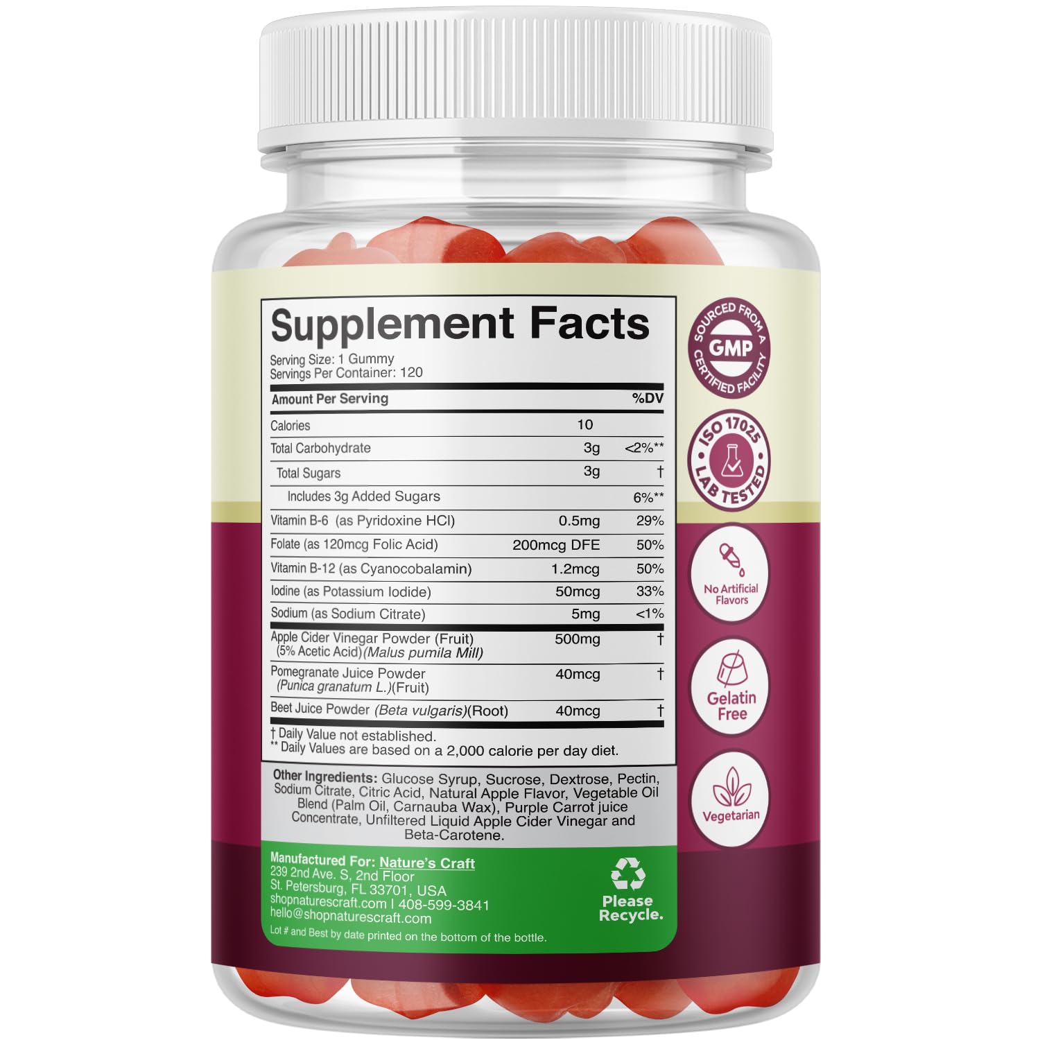 ACV Apple Cider Vinegar Gummies - Natural Energy Supplement ACV with Mother Bio Sense buy supplements canada