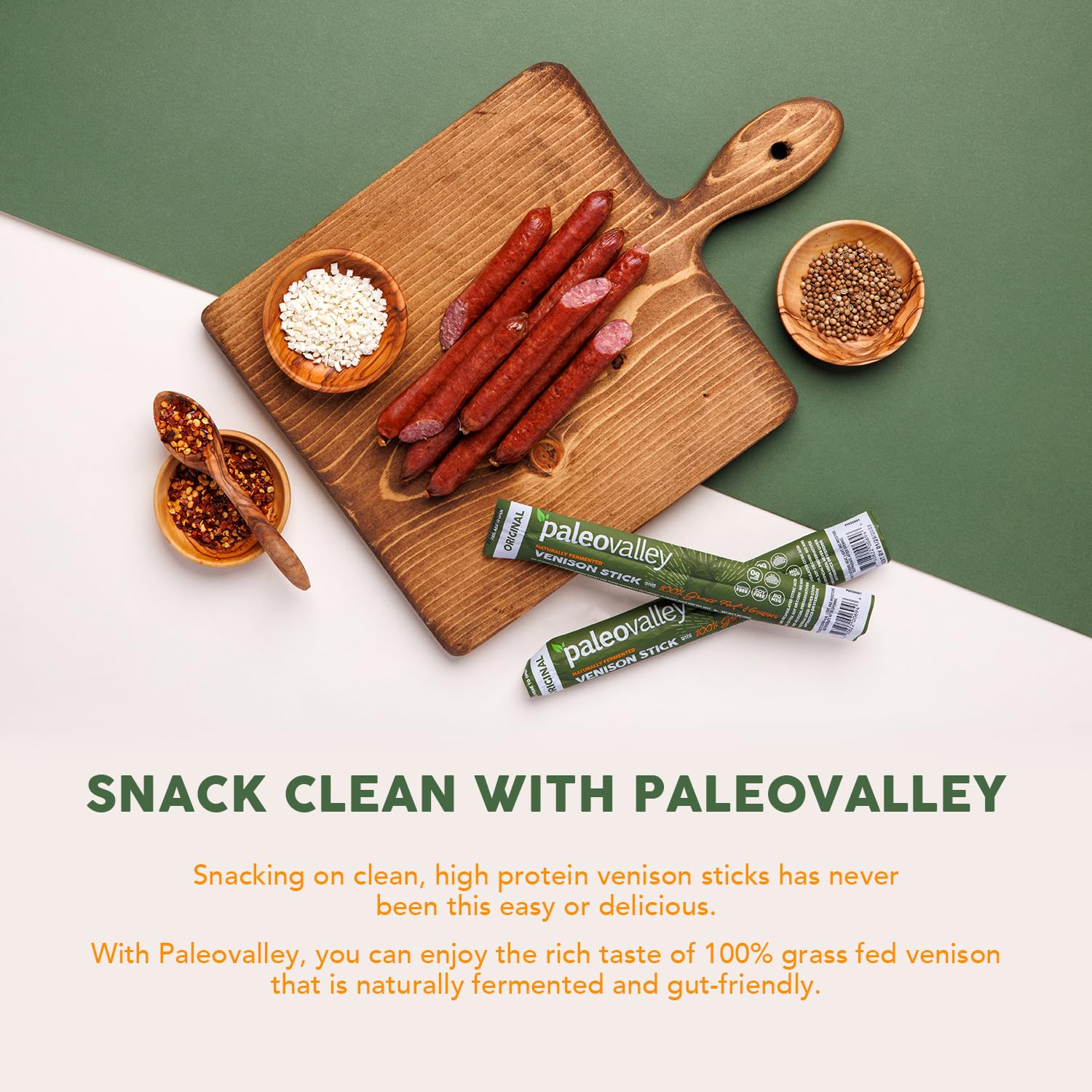 Paleovalley 100% Grass Fed Venison Sticks – 10 Pack – Keto-Friendly, High Protein, Low-Calorie Snack – Omega-3 Rich, Gluten-Free, Nitrate-Free, Naturally Flavored – Healthy On-the-Go Meat Snack Paleovalley buy supplements canada