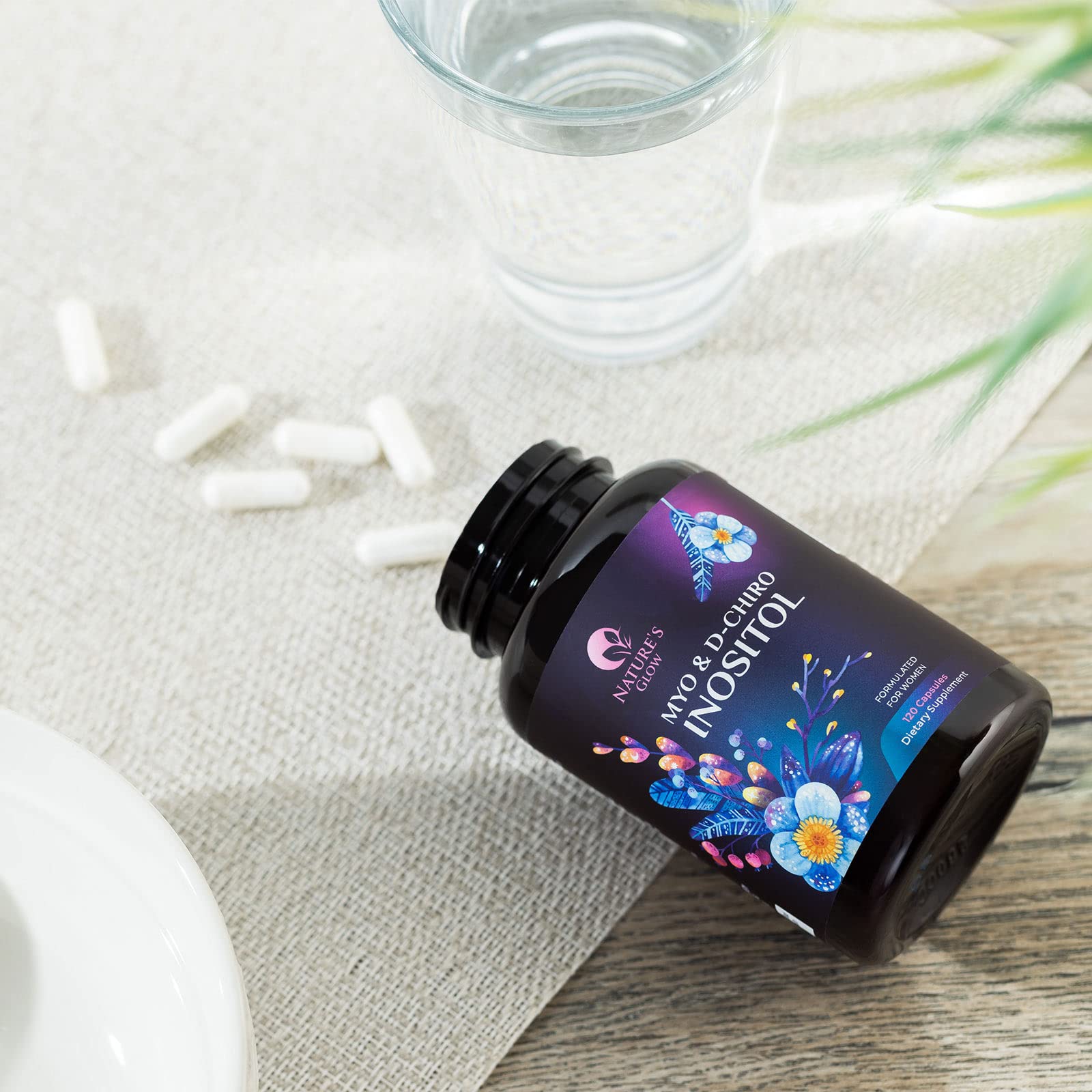 Myo-Inositol & D-Chiro Inositol 1025mg - 40:1 Ideal Ratio for Ovarian Support, Vegan Myo & D Chiro Supplement for Women's Natural Balance and Hormone Support, Vitamin B8, Non-GMO - 120 Capsules Nature's Glow buy supplements canada