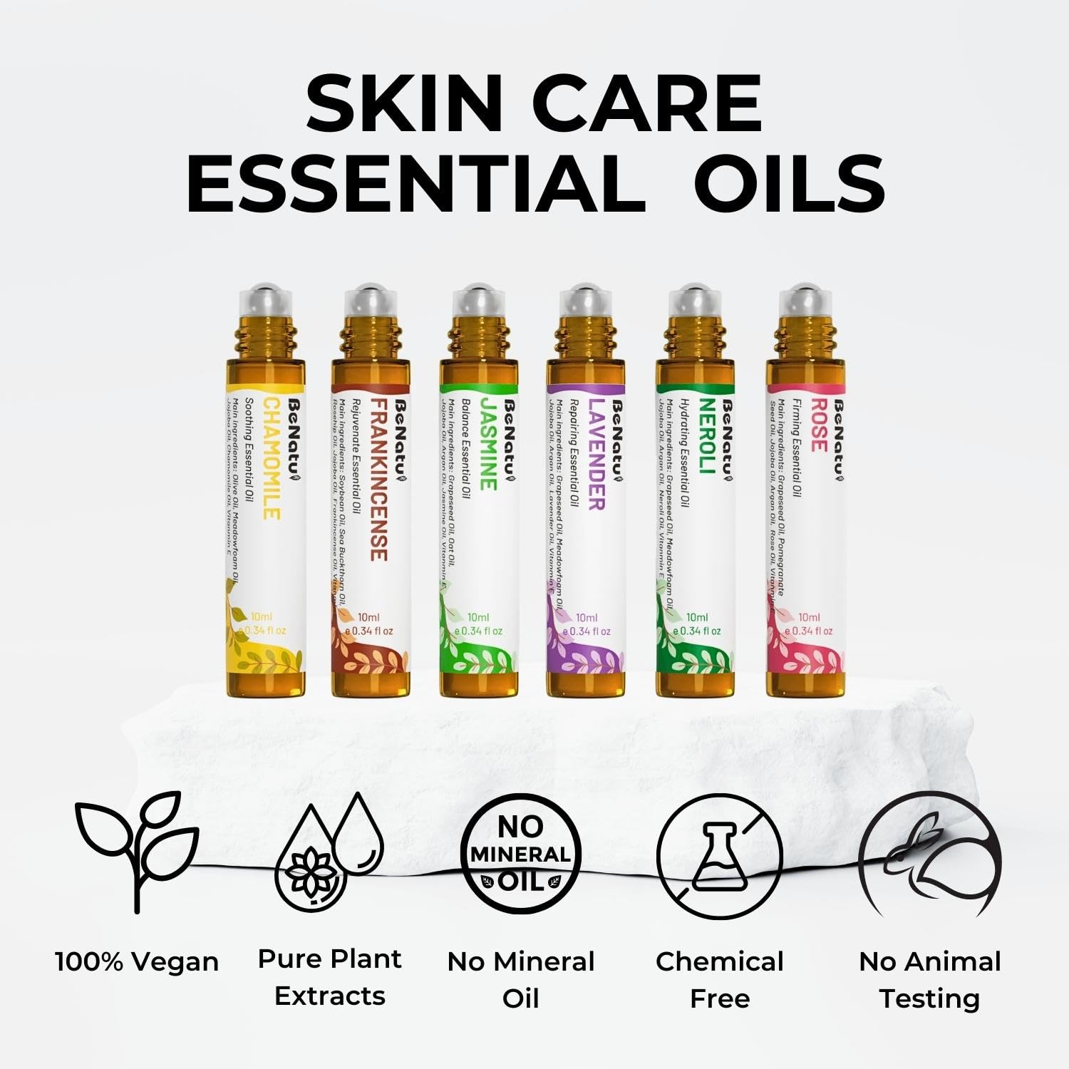 benatu 6-Pack Facial Essential Oils - Skin Care Set, 100% Pure Plant Extraction, Safe for Sensitive Skin benatu buy supplements canada
