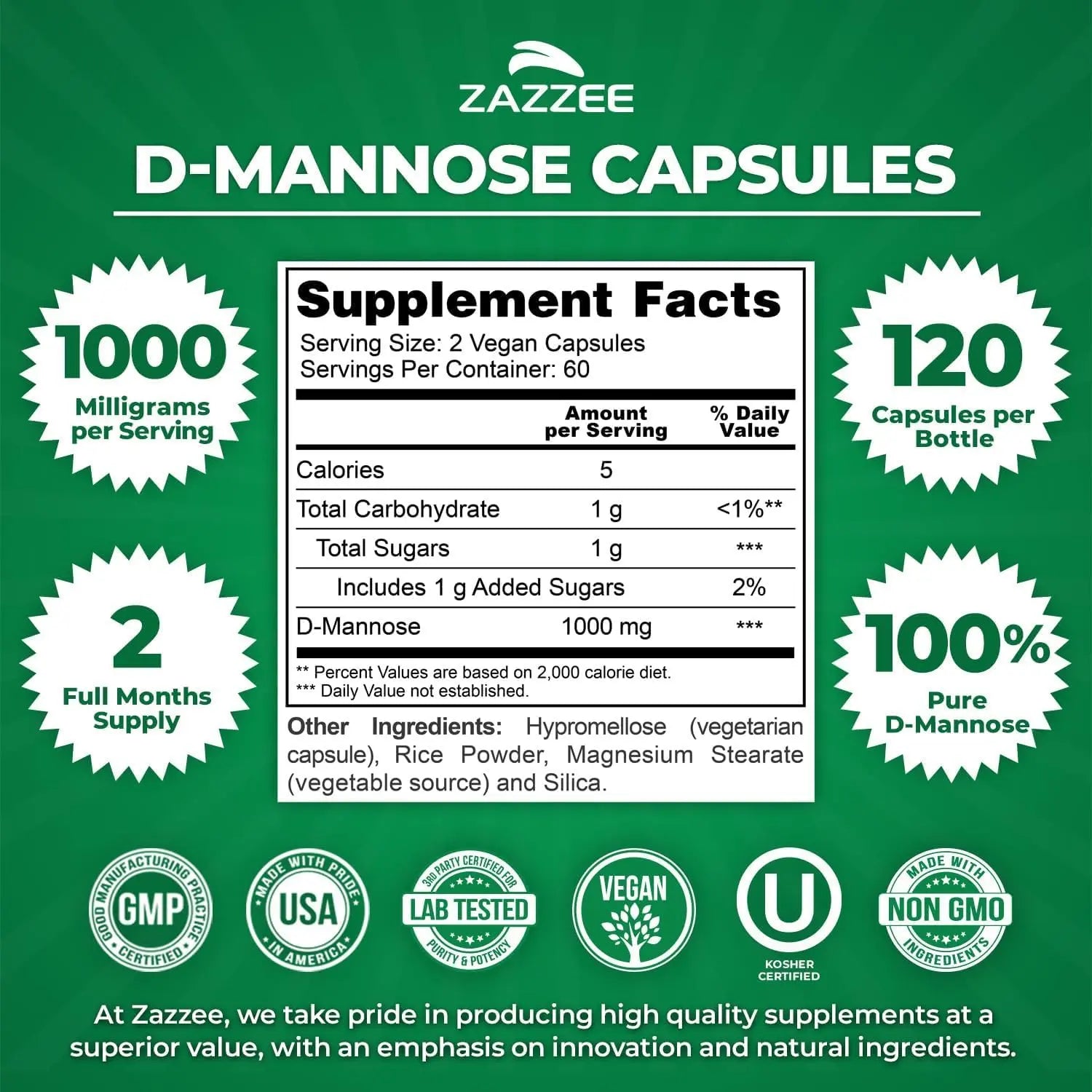 Zazzee Ultimate Urinary Tract Support Bundle | Super Concentrated Proanthocyanidin Cranberry Extract Capsules Plus D-Mannose 1000mg Capsules for UT & Bladder Cleansing (60 Servings Each) Zazzee buy supplements canada