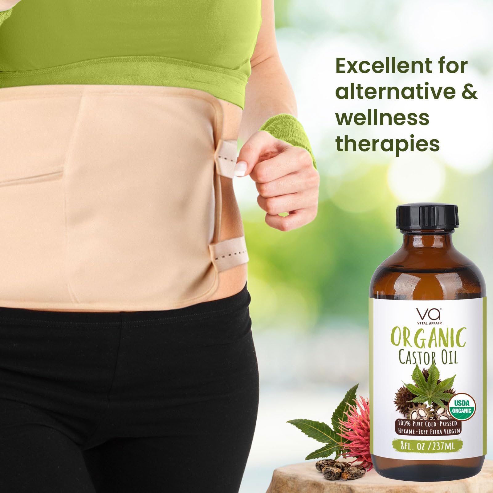 VITAL AFFAIR Castor Oil Organic Cold Pressed Unrefined Glass Bottle- USDA Certified Organic Castor Oil VITAL AFFAIR buy supplements canada