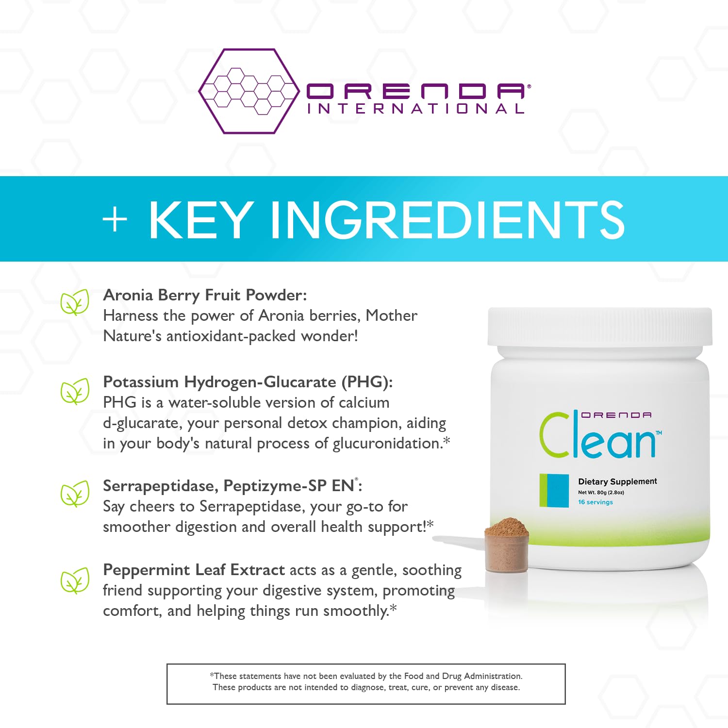 Orenda Clean - Peptizyme-SP EN, Aronia Berry, Aloe Vera and More for Digestive Support - Nutrient-Rich Supplement for Wellness - 80g, 16 Servings Orenda International buy supplements canada