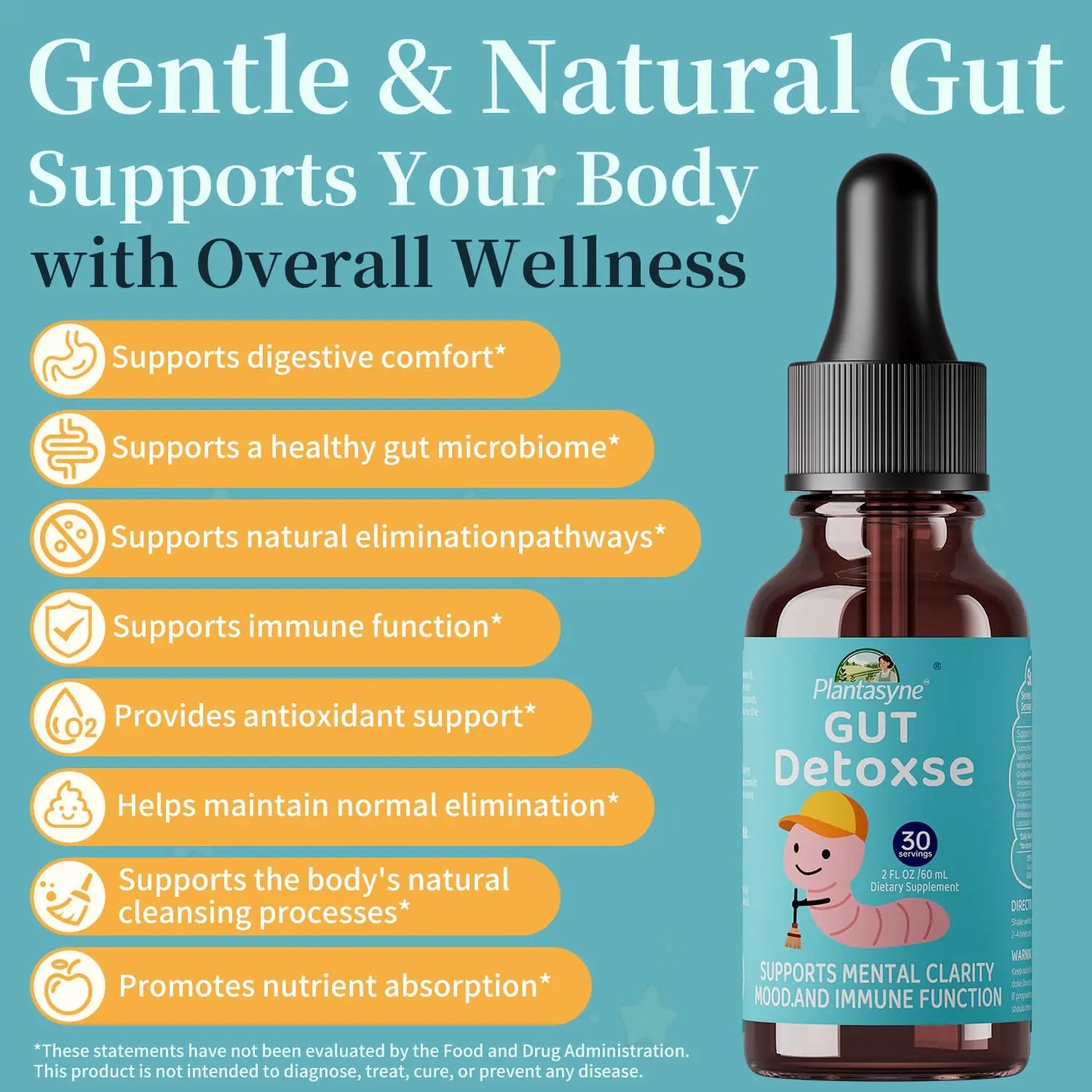 Plantasyne Herbal Gut Cleanse Drops with Black Walnut Hull & Barberry Root | Gentle Liquid Detox for Gut & Colon Support | for Adults & Kids|30 Servings Plantasyne buy supplements canada