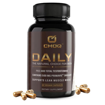 CHOQ Daily with 500mg PrimaVie Shilajit, Safed Musli, Tribulus - Natural Energy, Libido & Muscle Support - Daily Supplement for Men, 60 Vegan Capsules CHOQ buy supplements canada