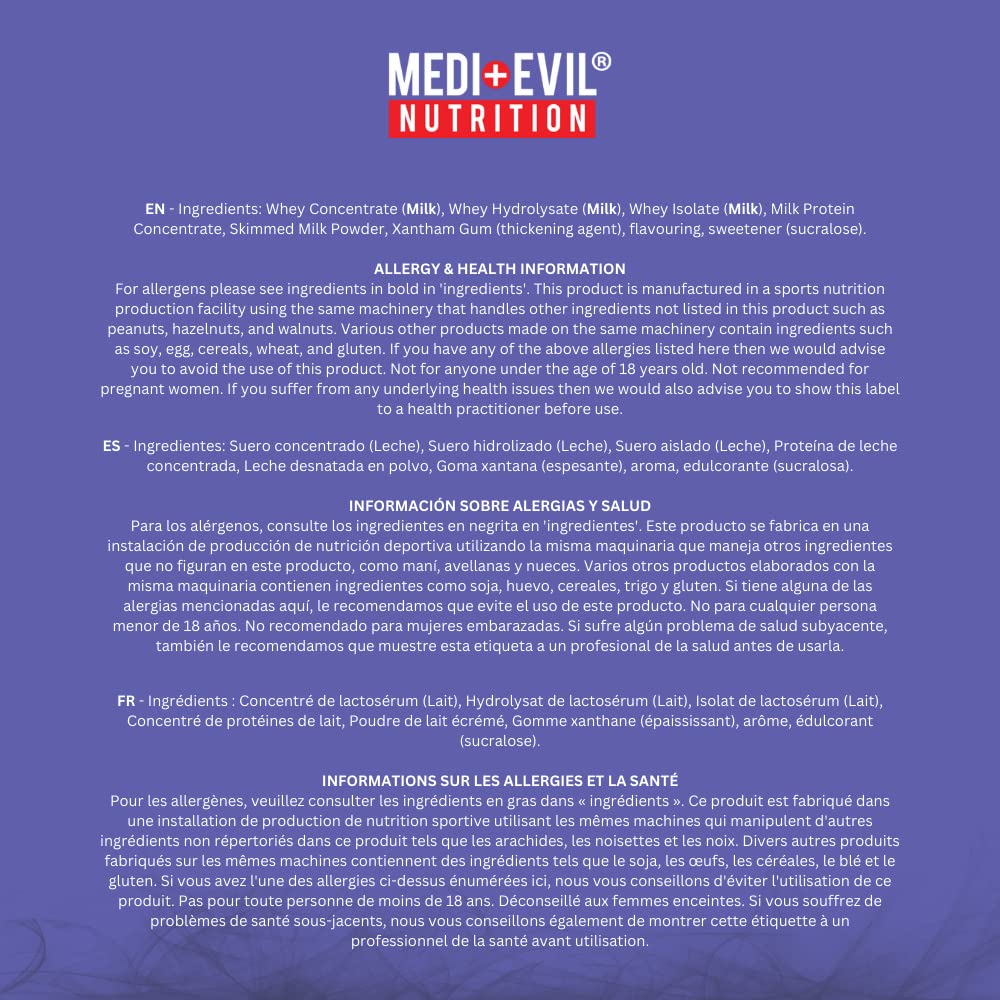 Medi-Evil Nutrition Whey Dynamic Protein, White Chocolate Flavour, 600g, 20 Servings Medi-Evil buy supplements canada