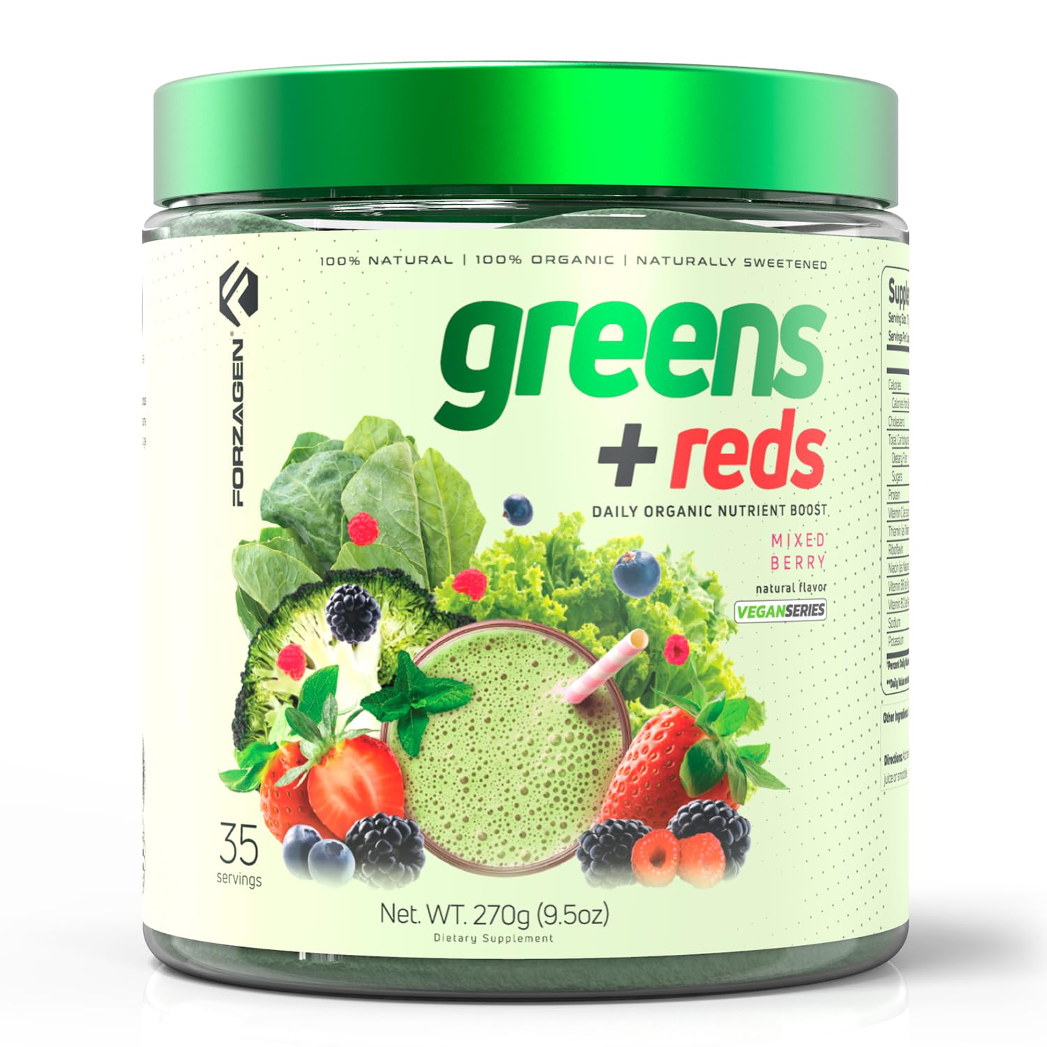 Forzagen Vegan Greens & Reds Superfood Powder - Organic Super Greens Powder | Premium Veggie Powder Supplement | 35 Servings Reds and Greens Superfood Powder Forzagen buy supplements canada