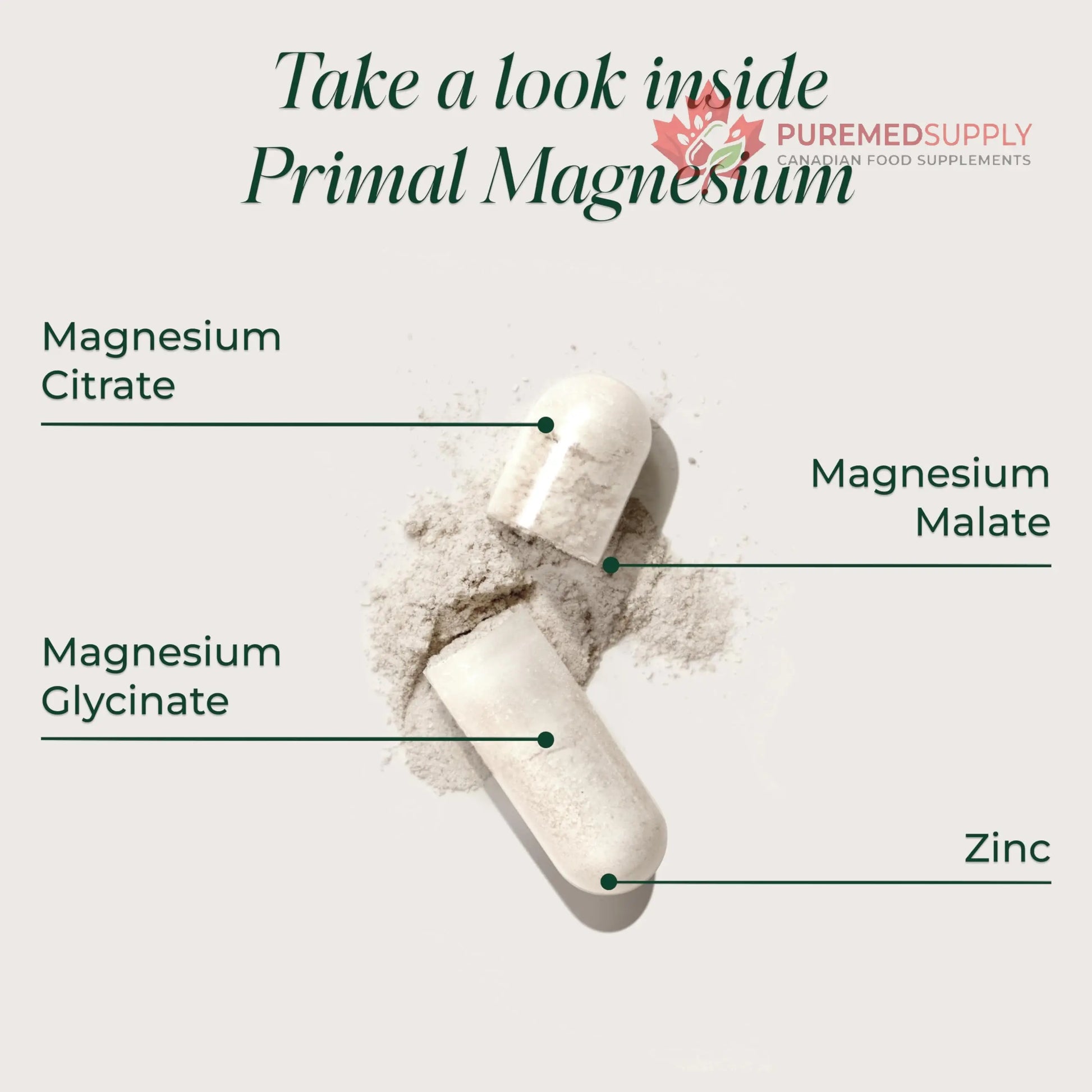Magnesium Supplement Complex 310mg by Primal Harvest with Magnesium Glycinate, Citrate, Malate, and Zinc 120 Capsules Primal Harvest buy supplements canada