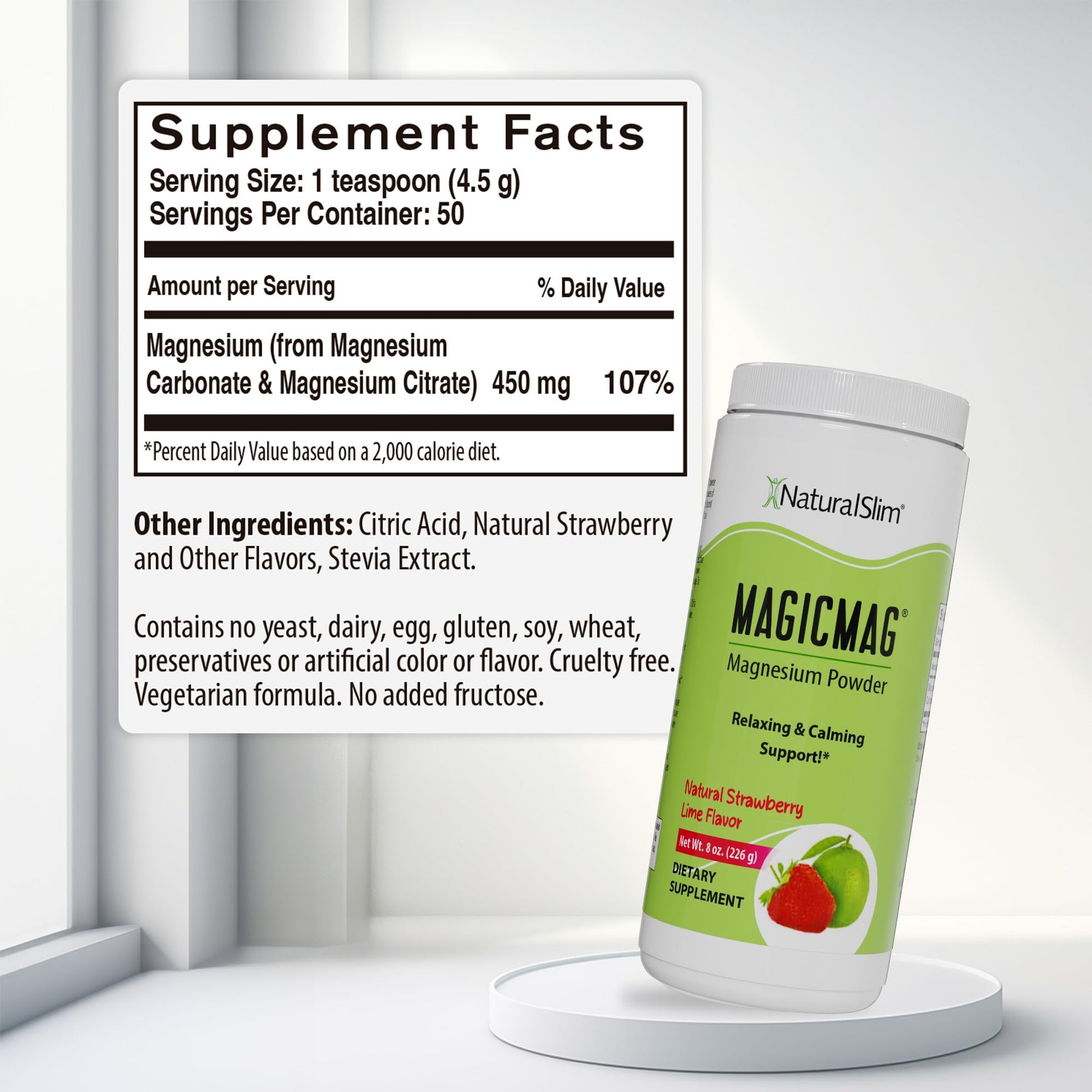NaturalSlim MagicMag Magnesium Citrate Powder Drink for Relaxation, Stress, Constipation, Better Rest & Digestive Health, Magnesium Supplement for Women and Men NaturalSlim buy supplements canada