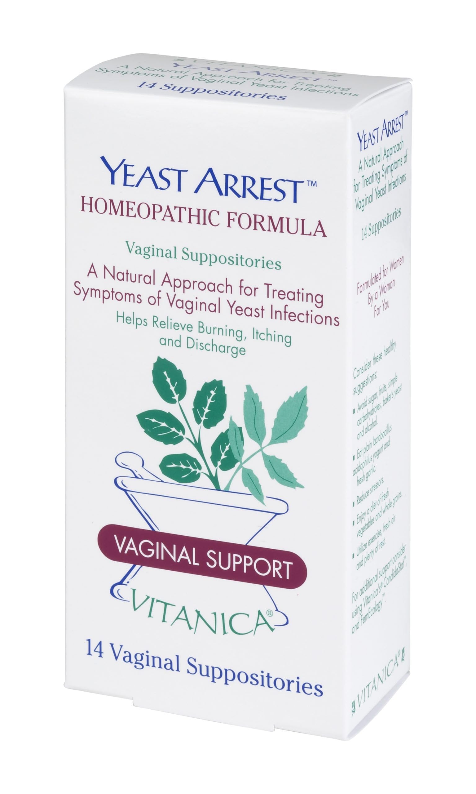 Vitanica Yeast Arrest, Homeopathic Vaginal Suppositories, for Yeast Infection Symptoms Vitanica buy supplements canada