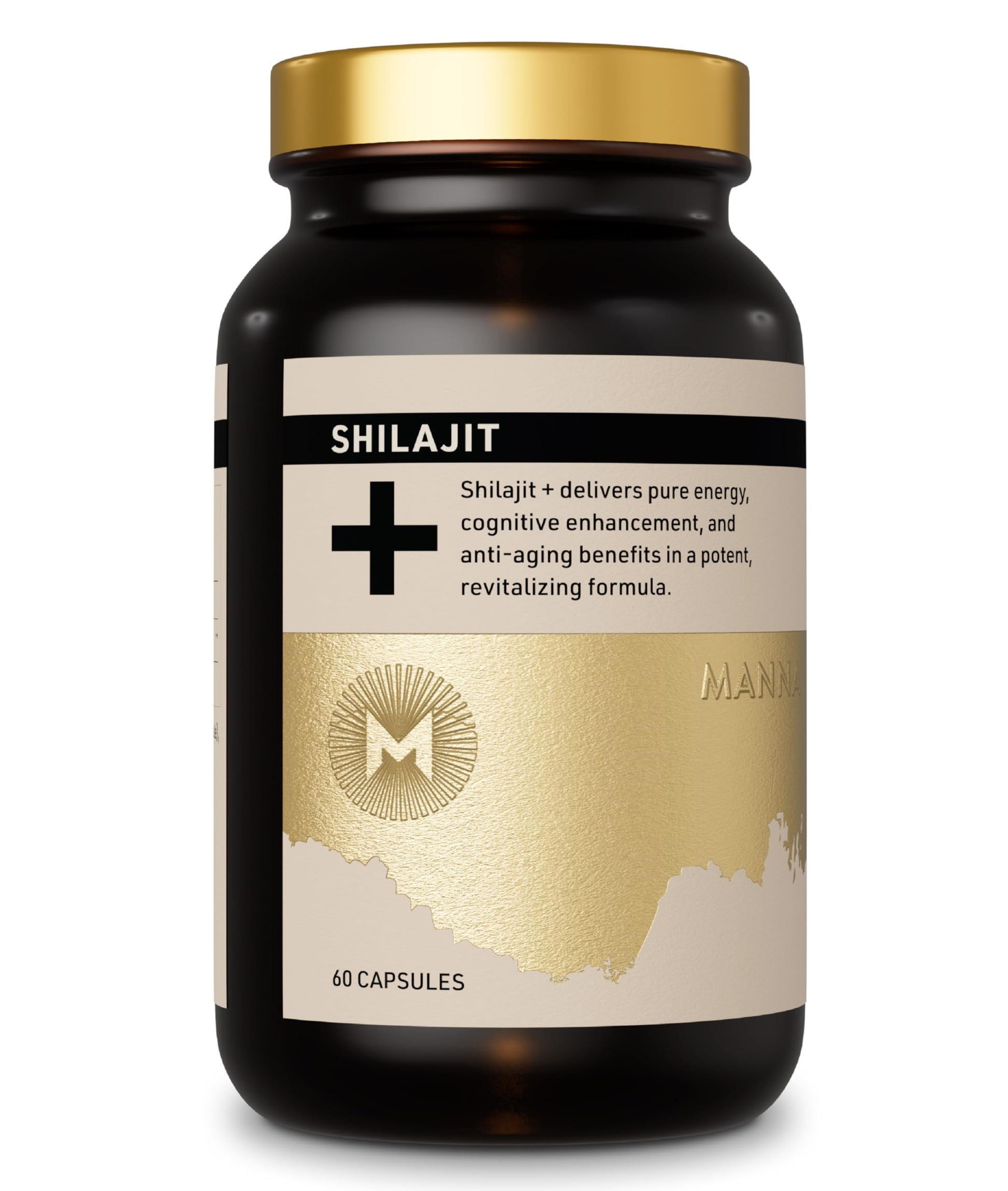 Manna Vitality Shilajit+ Capsules | 1000mg Purified Himalayan Shilajit Resin Supplement | Highest Bioavailability | Energy, Performance, Detox, Vitality, Mental Clarity & Cognitive Support | 60 Count M Manna buy supplements canada