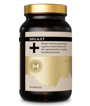 Manna Vitality Shilajit+ Capsules | 1000mg Purified Himalayan Shilajit Resin Supplement | Highest Bioavailability | Energy, Performance, Detox, Vitality, Mental Clarity & Cognitive Support | 60 Count M Manna buy supplements canada