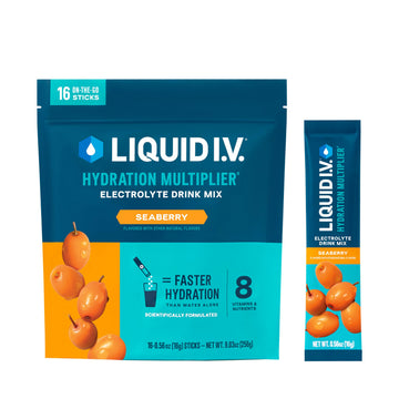 Liquid I.V.® Hydration Multiplier - Seaberry | Electrolyte Powder Drink Mix | 1 Pack (16 Servings) Liquid I.V. buy supplements canada