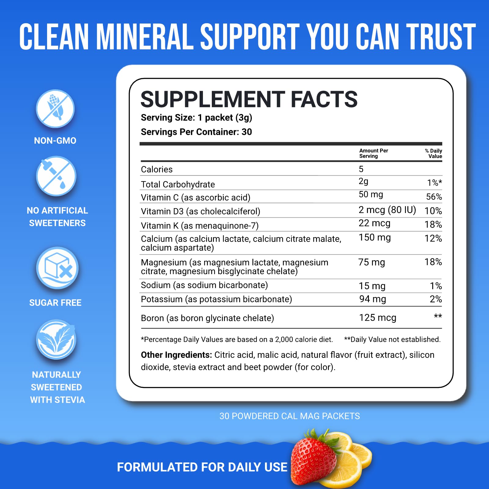Dr. Price’s Cal-Mag Vites – Strawberry Lemon, 30 Packs | Calcium Magnesium Powder Packets + Vitamin D3, K & Boron | Calming Bone & Muscle Support for Kids & Adults | Doctor-Formulated, Made in USA Dr. Price's Vitamins buy supplements canada