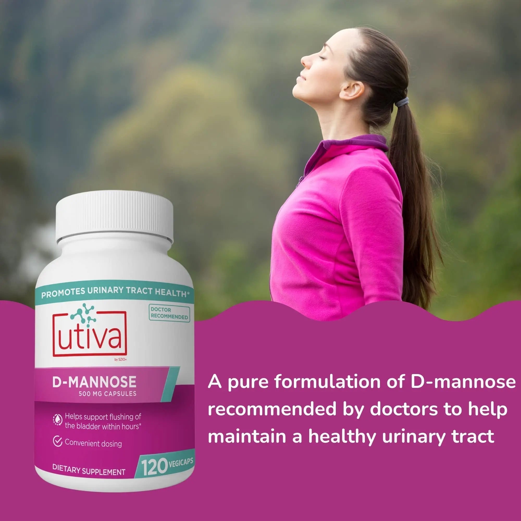 20% Bundle Utiva Cranberry PACs 30 Vegi Capsules Cranberry Supplement for Urinary Tract Health for Women and Men + Utiva D-Mannose 500mg 120 Capsules Naturally Flush The Bladder and Urinary Tract Szio+ buy supplements canada