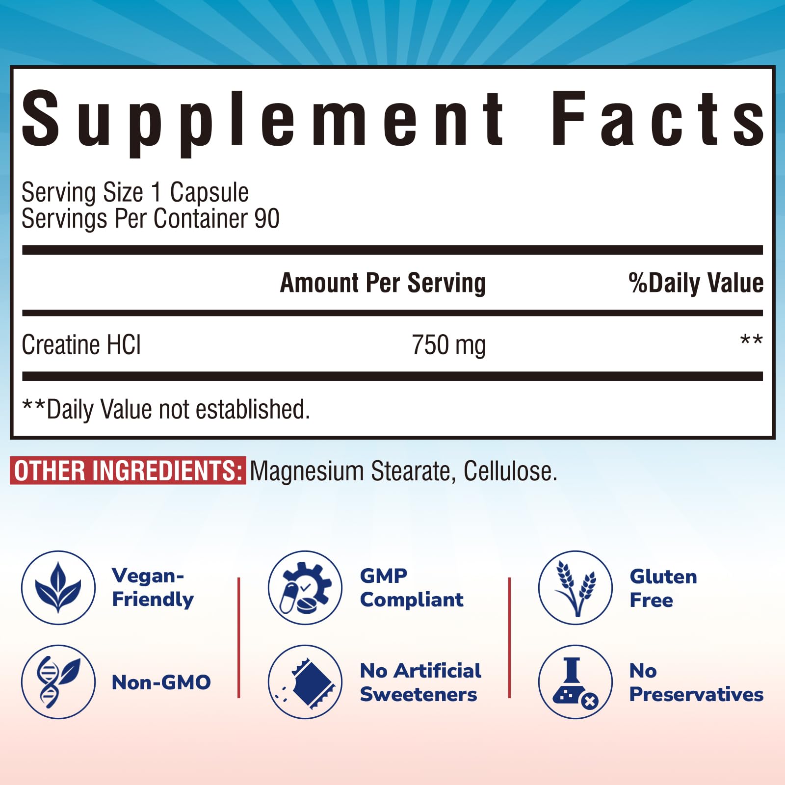 Vitalibre Creatine HCl Capsule, 750mg High Absorption Creatine Hydrochloride, Endurance, Strength, Fast Absorbing, No Load, No Bloat, Monohydrate Micronized Alternative, Once Daily, 90 Capsules Vitalibre buy supplements canada