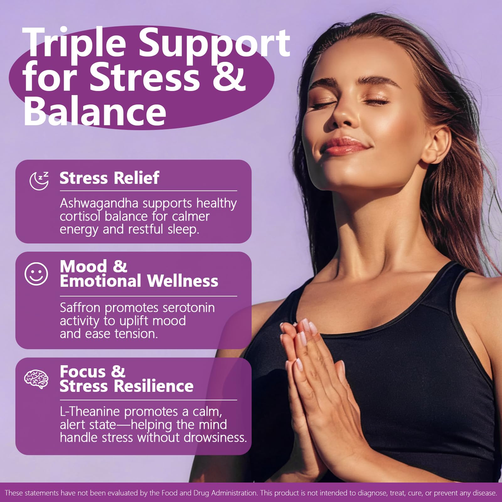 HyberVive Saffron Supplements with Ashwagandha & L-Theanine - 368.5MG - Mood Balance, Stress Relief & Mental Clarity – Cortisol Support for Women & Men, Made in USA, 90 Vegan Capsules HyberVive buy supplements canada
