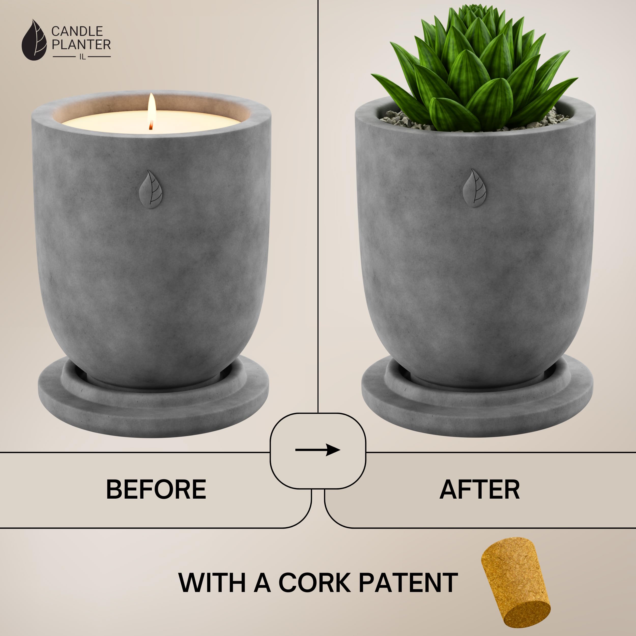 CandlePlanter Concrete Cement Candle Planter - Candles for Home Scented, Soy Candles CANDLEPLANTER buy supplements canada