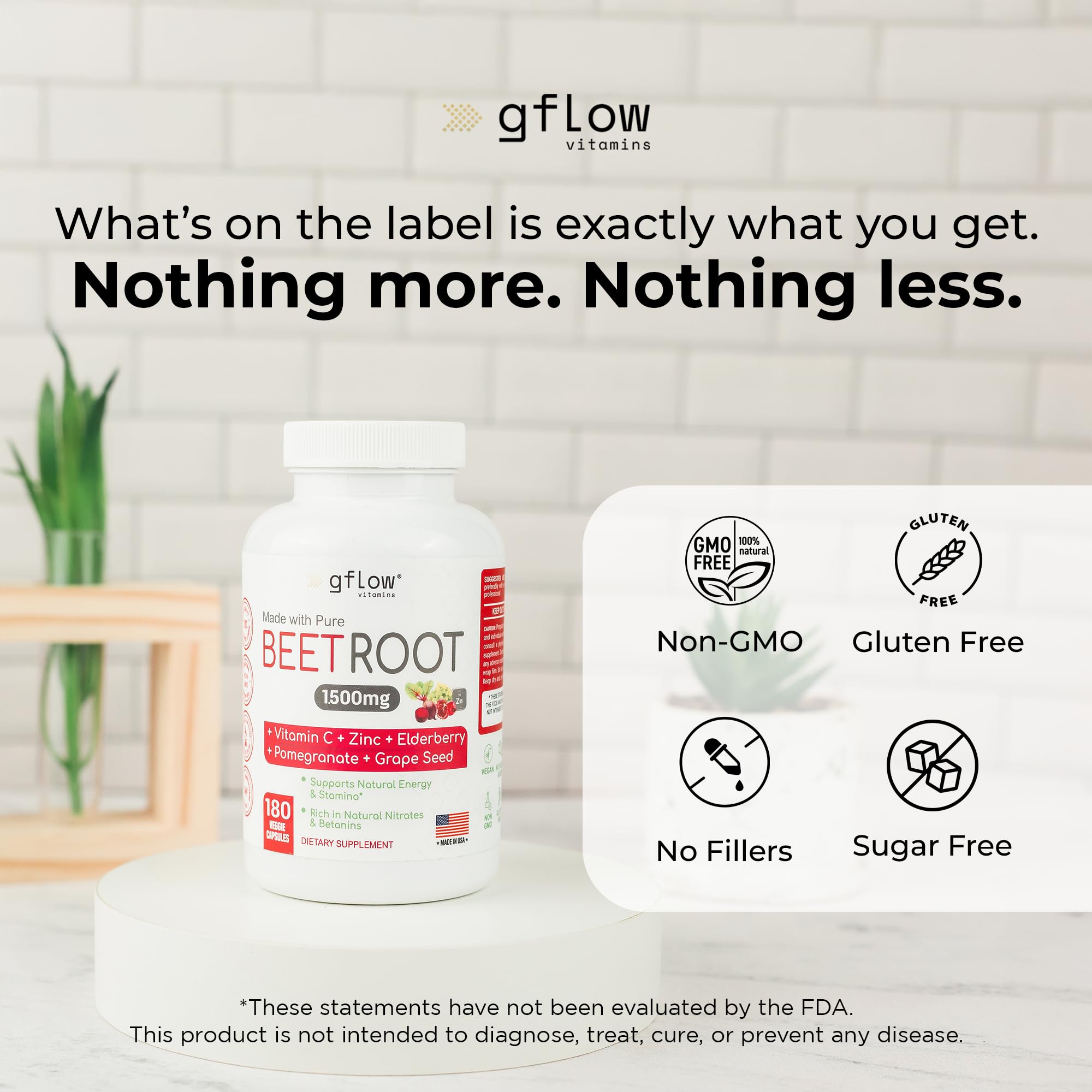 gflow vitamins Beet Root Capsules Organic - All Natural with Vitamin C and Zinc - Supports Heart Health & Stamina, Non-GMO, 180 Vegetarian Capsules | Made in USA gflow vitamins buy supplements canada