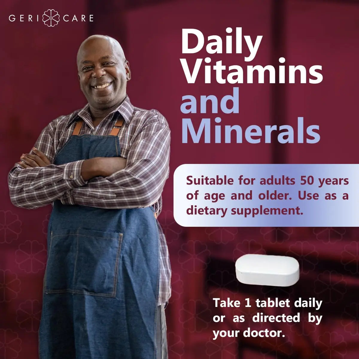 GeriCare Senior Tab 50+ Multivitamin and Minerals Tablets - Immune Support - Age-Defying Nutrition, 100 Count (Pack of 2) GeriCare buy supplements canada