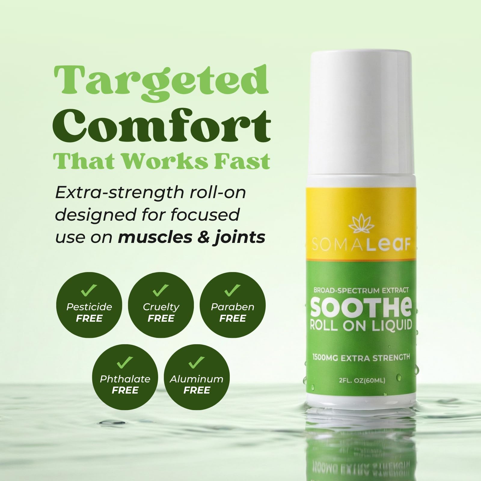 SomaLeaf Soothe Roll-On, 1500 MG, Extra Strength, Natural Comfort for Muscles, Hips, Joints, Neck, Back, Elbows, Fingers, Hands, and Knees SomaLeaf buy supplements canada