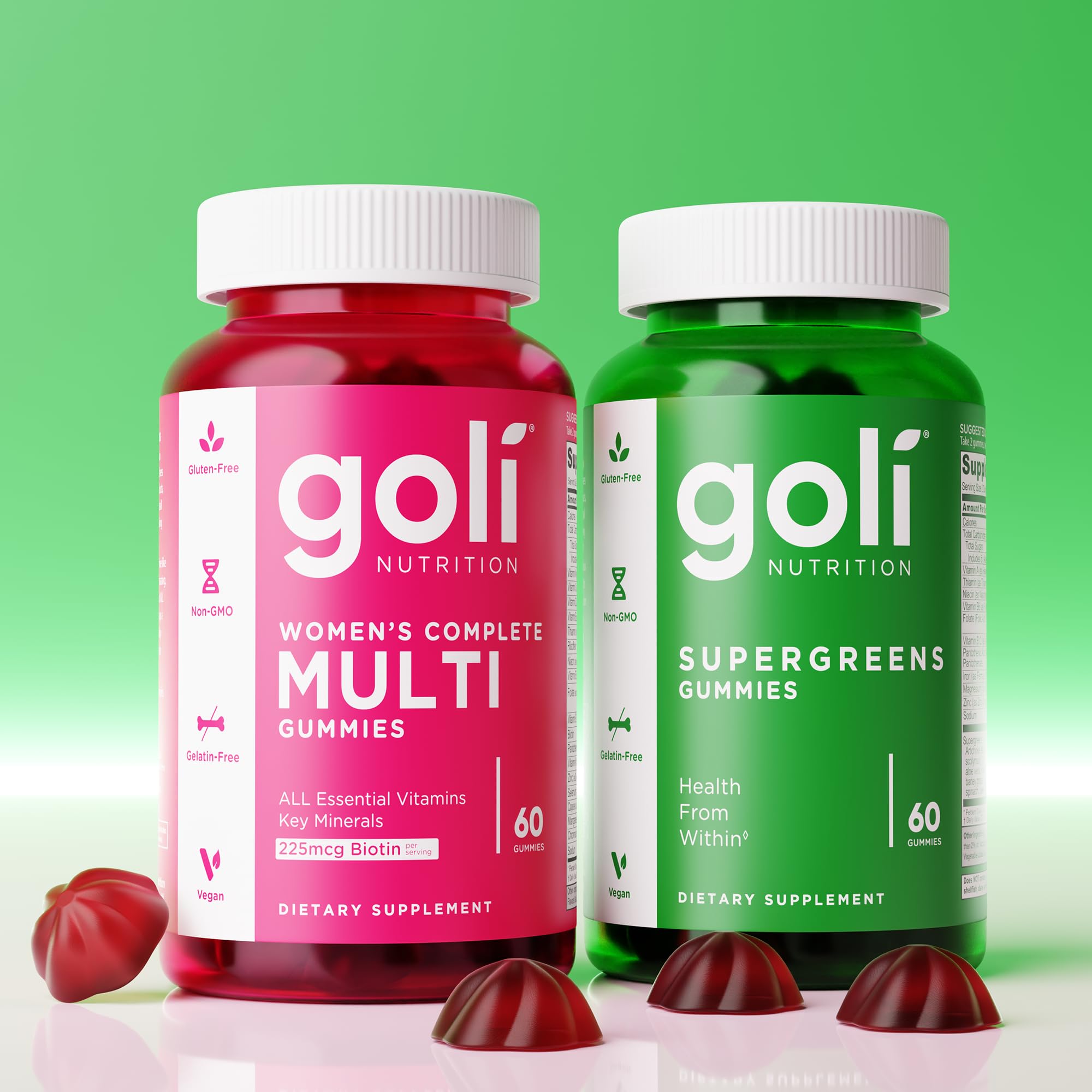 Goli Supergreens Gummies with Probiotics - Artichoke Leaf Extract, Spirulina, Kale, Vitamins A, B6, B12 - Vegan, Gluten-Free, Non-GMO Goli buy supplements canada