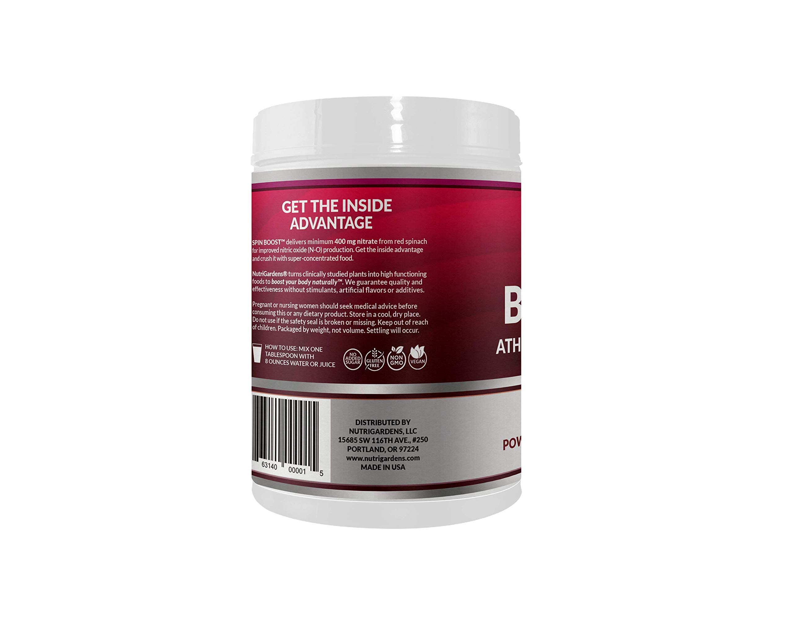 Nutrigardens Spin Boost Nitric Oxide Red Spinach Nitrate Pre-Workout Powder Concentrated Nutrigardens buy supplements canada