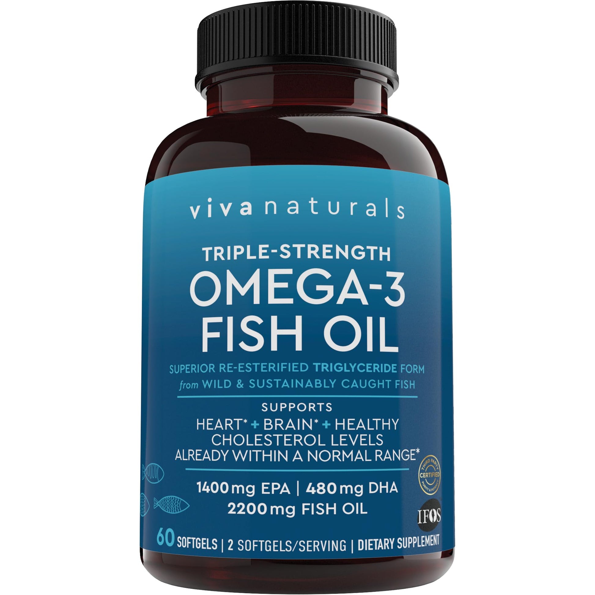 Viva Naturals Triple Strength Omega 3 Fish Oil Supplement - 2200 mg Wild Caught Viva Naturals buy supplements canada