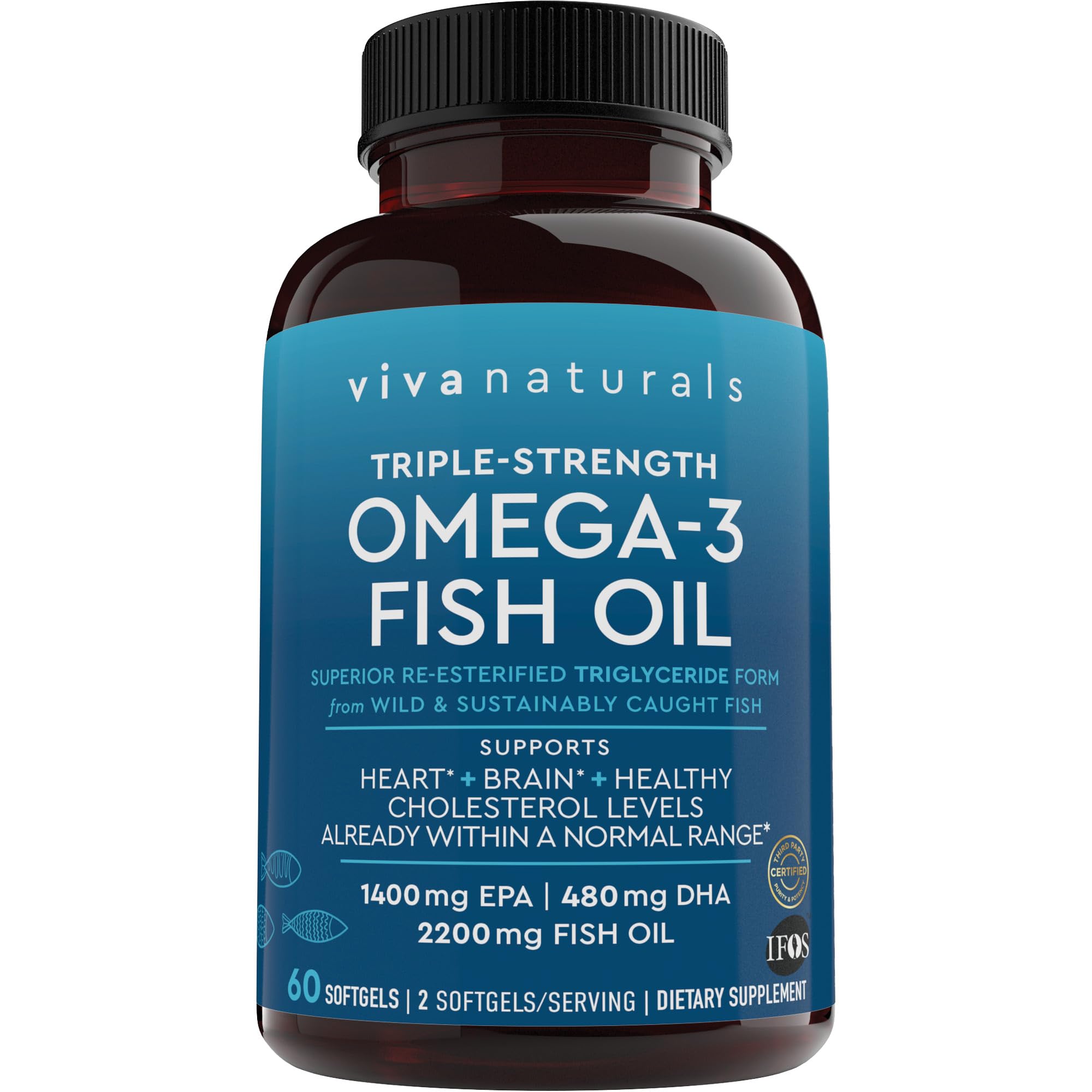 Viva Naturals Triple Strength Omega 3 Fish Oil Supplement - 2200 mg Wild Caught Viva Naturals buy supplements canada