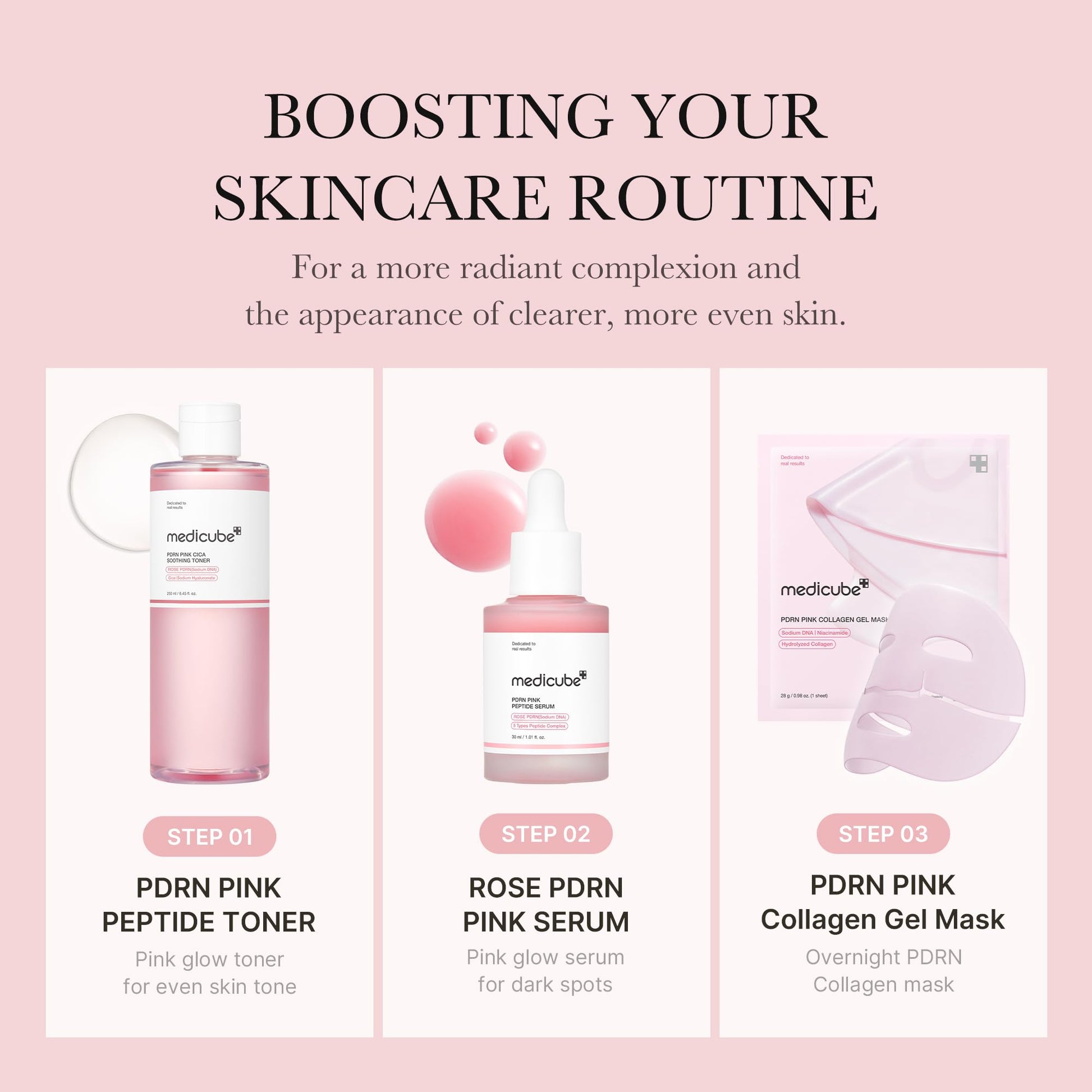 medicube PDRN Toner Rose PDRN Peptide Toner | Lightweight & Watery Type for Skin Boosting, Soothing and Calming, Uneven Skin Tone | with Rose, Peptide, Niacinamide | Korean Skincare, 8.45 fl.oz medicube buy supplements canada