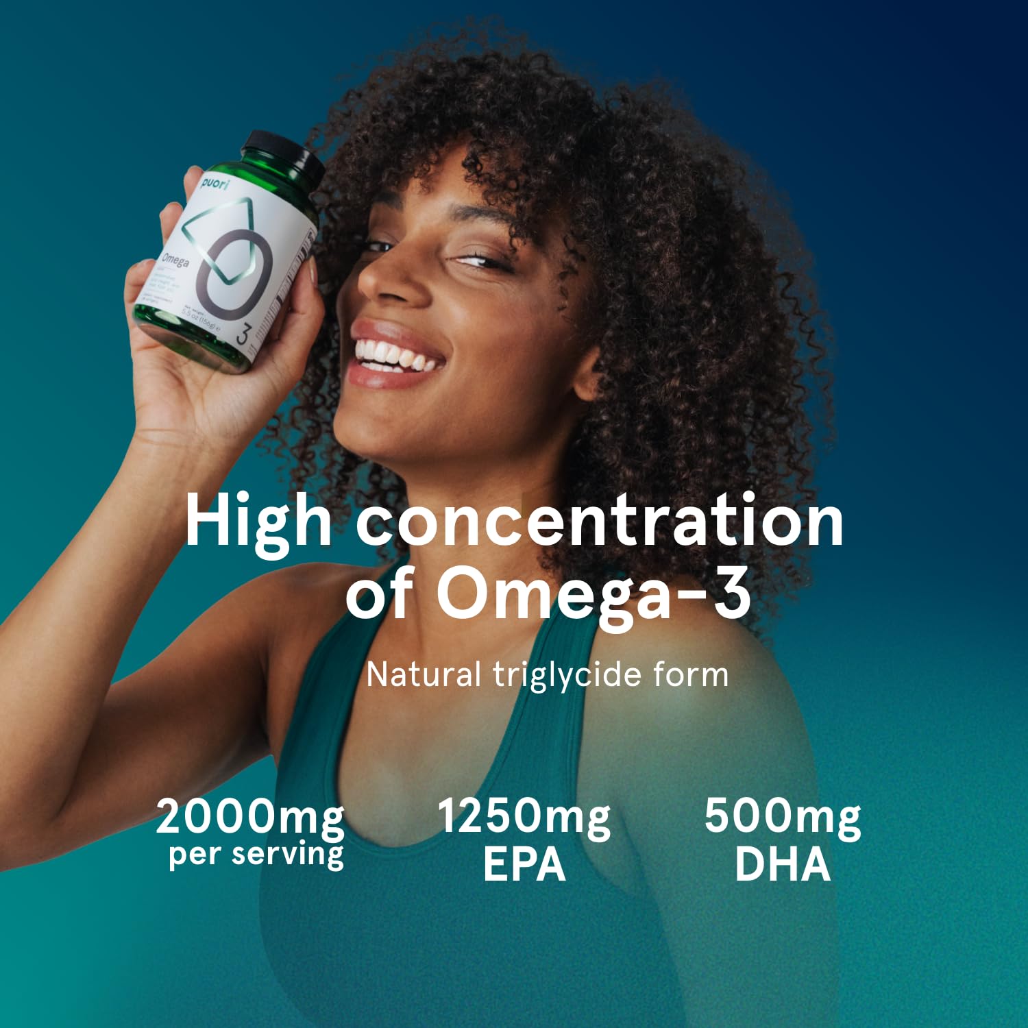 Puori Omega 3 Fish Oil Supplement - Ultra Pure & Burpless Wild Caught Fish Oil with 2000mg Omega 3 Fatty Acids,1250mg EPA & 500mg DHA Supports Heart, Brain & Eye Health - IFOS Certified - 120 Softgels Puori buy supplements canada