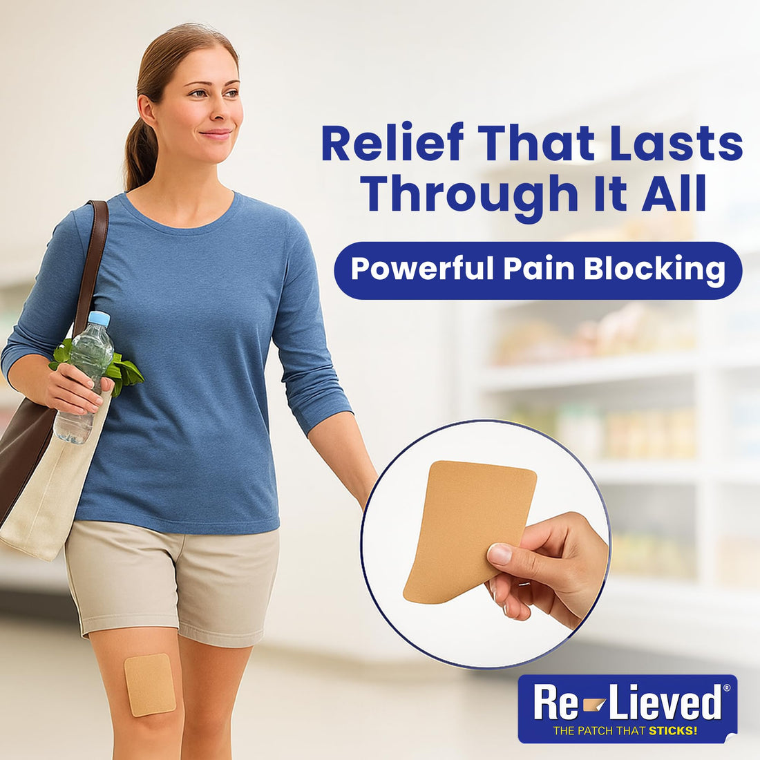 Re-Lieved 4% Lidocaine Patches Maximum Strength - Aluminum-Free, Water Resistant and USA Made -Superior Sticking Pain Relief Patches Quickly Relieves Back, Joints and Muscle Pain-3x6 Inches (31 Count) Re-lieved buy supplements canada