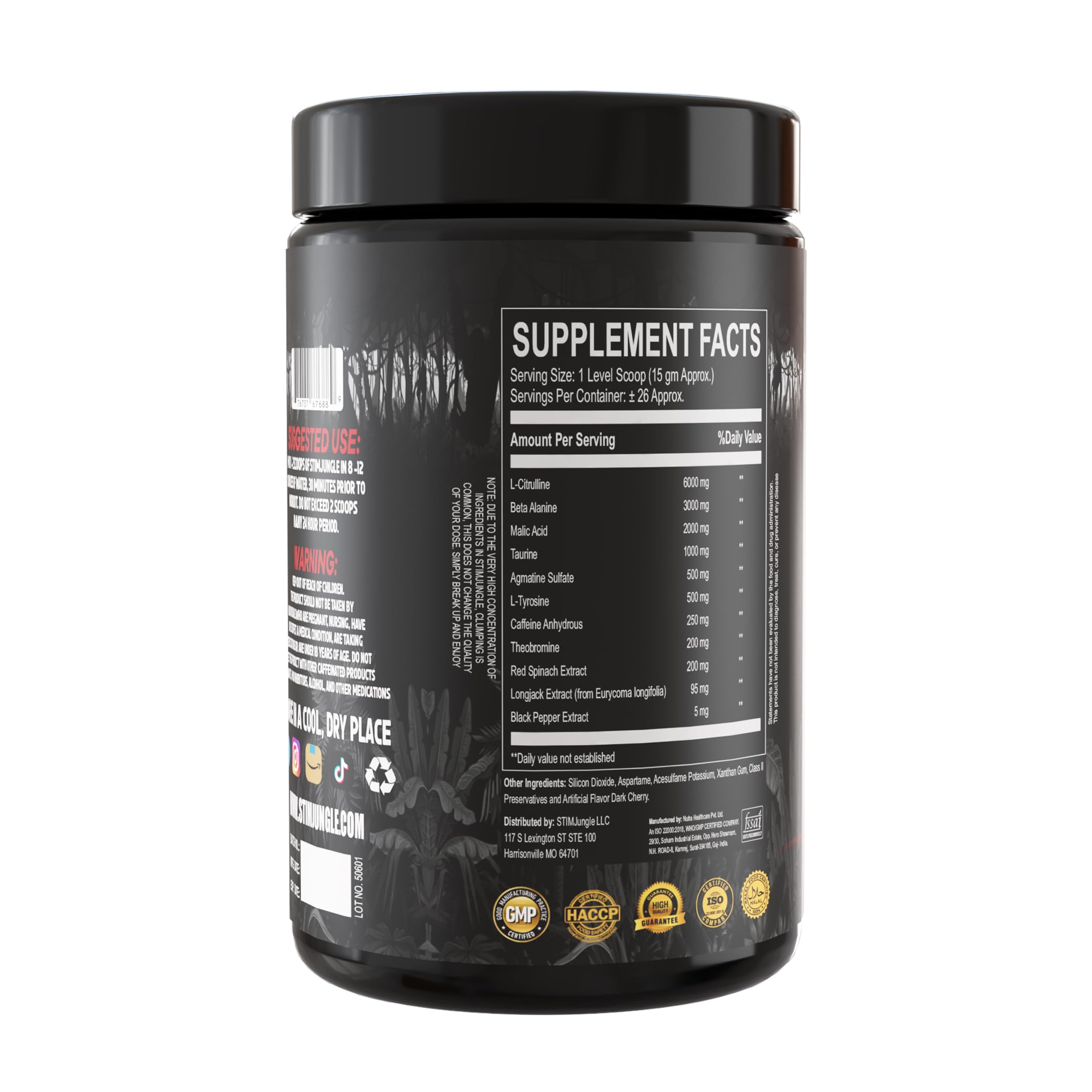 STIMJungle Essential Preworkout •Insane Energy •6G L-Citrulline •3G Beta Alanine STIMJungle buy supplements canada