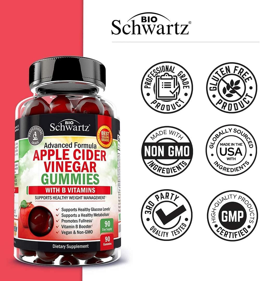 Apple Cider Vinegar Gummies for Weight Loss - ACV Gummies with The Mother BioSchwartz buy supplements canada