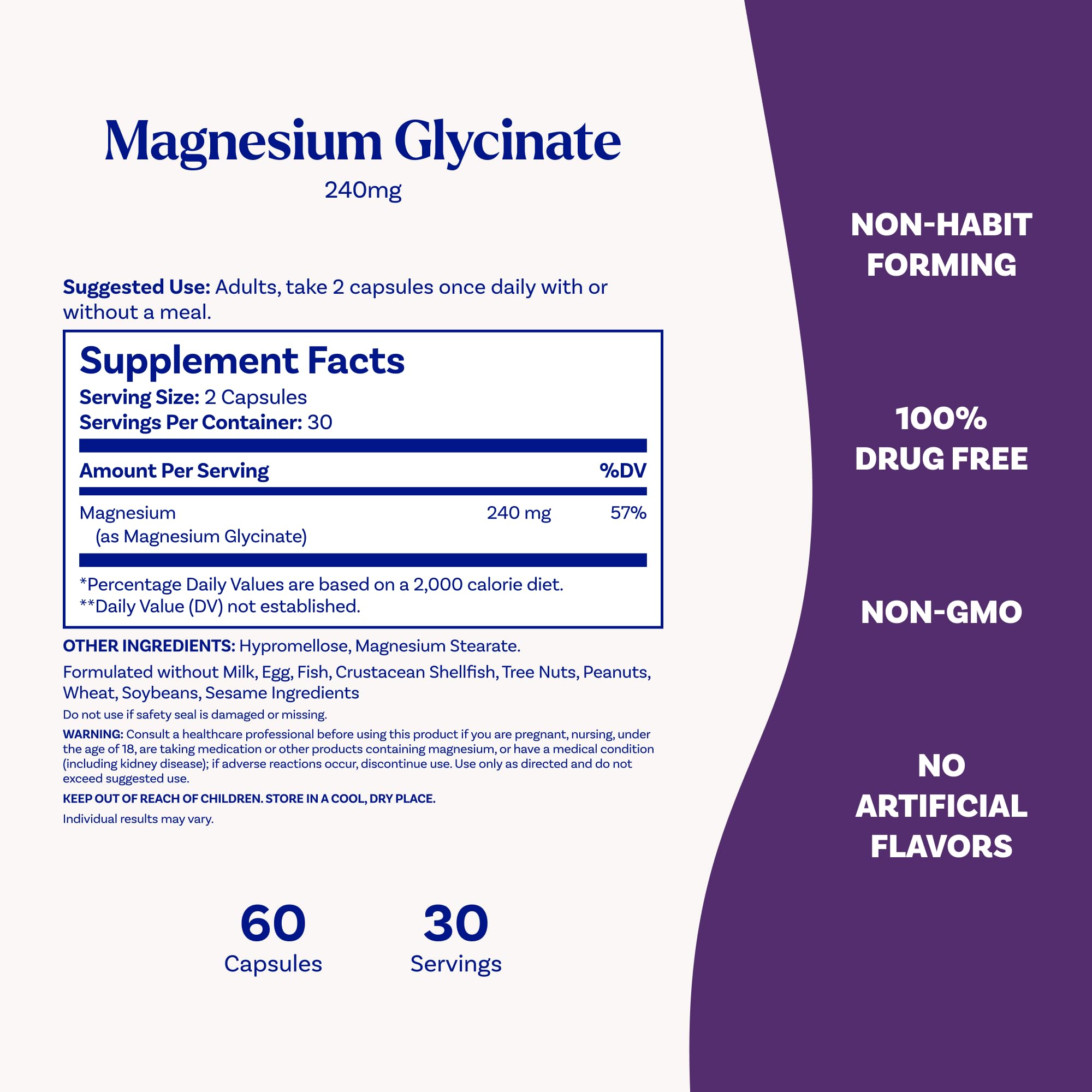 Natrol Magnesium Glycinate Supplements 240 mg - High Absorption - Calm Magnesium Glycinate for Sleep - 60 Capsules, 30 Day Supply Natrol buy supplements canada