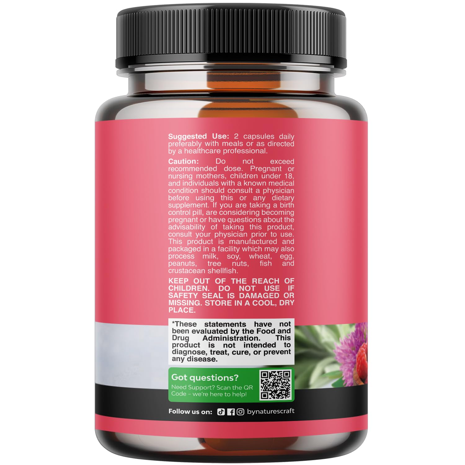 Complete Herbal Menopause Supplement for Women - Female Hormone Balance Capsules for Night Sweats Hot Flashes & Mood Swings with Dong Quai, Chaste Berry & Black Cohosh Root - 60 Count Natures Craft buy supplements canada