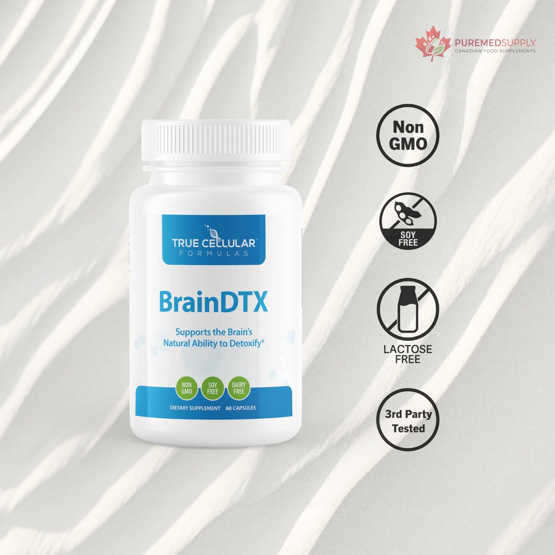 True Cellular Formulas BrainDTX - Supports Cognitive Function, Focus & Mental Clarity - Promotes Clear Thinking & Memory - with Alpha Lipoic Acid & Biotin - Antioxidant Support - 60 Capsules True Cellular Formulas buy supplements canada