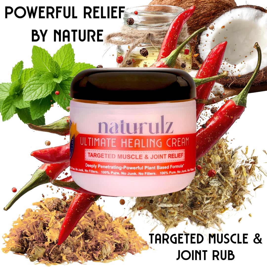 Naturulz Ultimate Healing (Medicated) Cream OTC 4 Ounce - Pain & Arthritis Topical for Sore Lower Back, Neck, Shoulders, and Muscles. All-Natural Formula with Medication Strength Capsaicin. Naturulz buy supplements canada