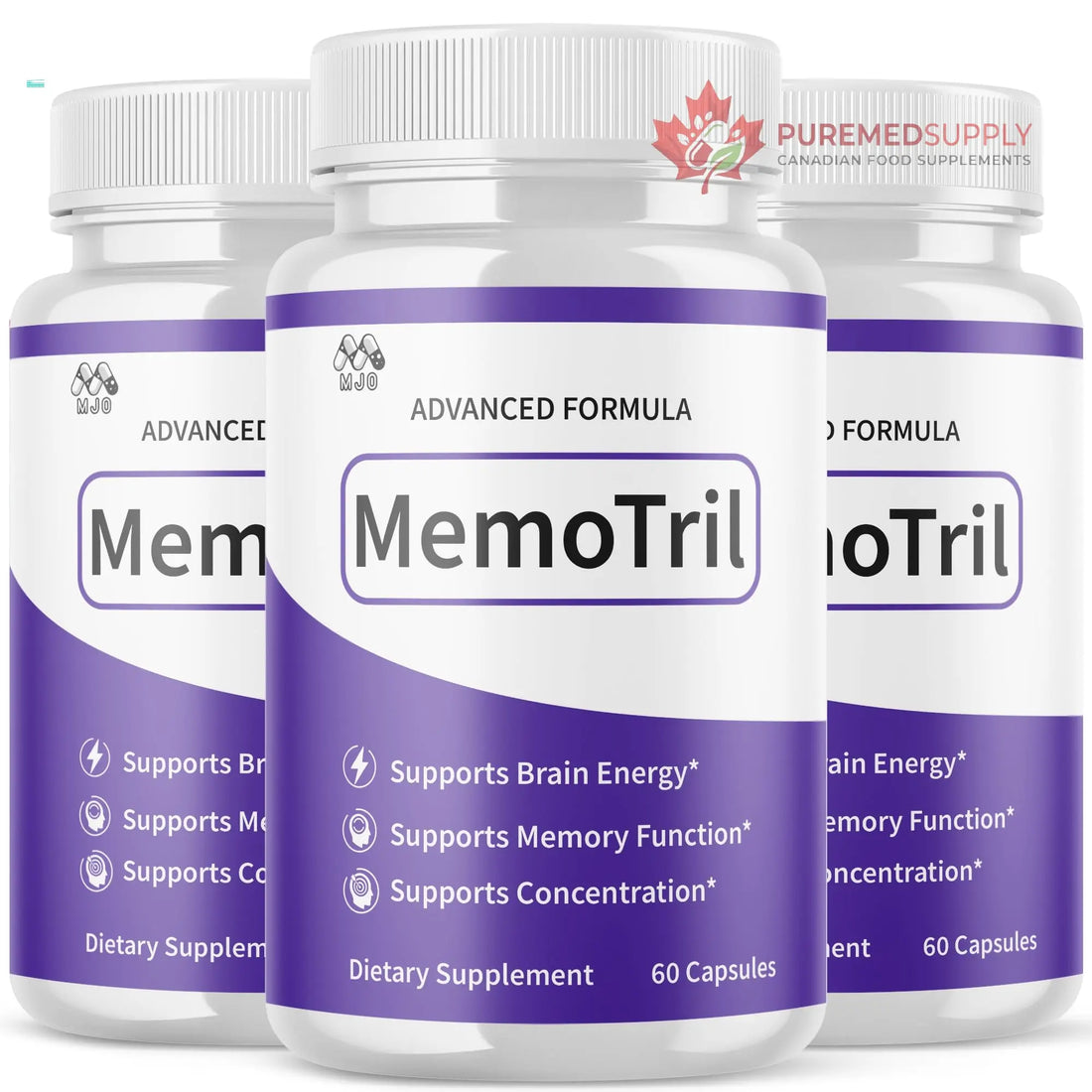 (3 Pack) Memotril Capsules, Official Memo Tril Supplement Pills with All Natural Ingredients, Advanced Memotril for Brain Health & Wellness Support with Premium Vitamins for Women & Men (180 Capsules) MJO buy supplements canada