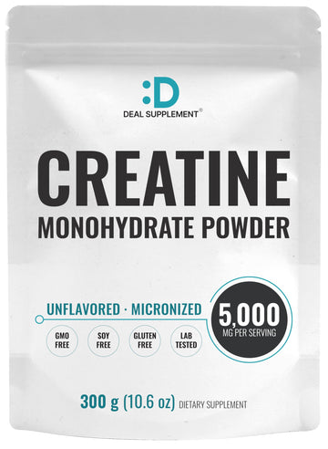 DEAL SUPPLEMENT Instant Creatine Monohydrate Powder, 5g Per Serving – 60 Servings | Micronized, Unflavored, Fast Absorbing Formula | Filler Free, Non-GMO, Keto Friendly, Vegan DEAL SUPPLEMENT buy supplements canada